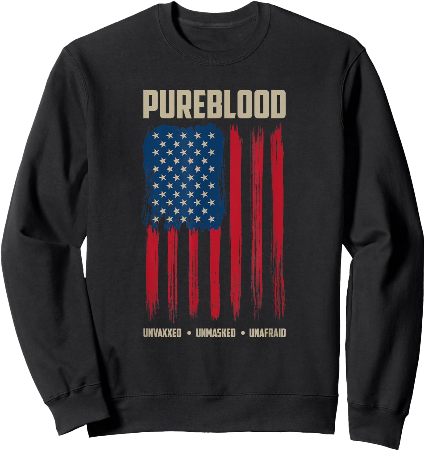 Pureblood American Flag Pure Blooded Patriot Sweatshirt - Sweatshirt | Black