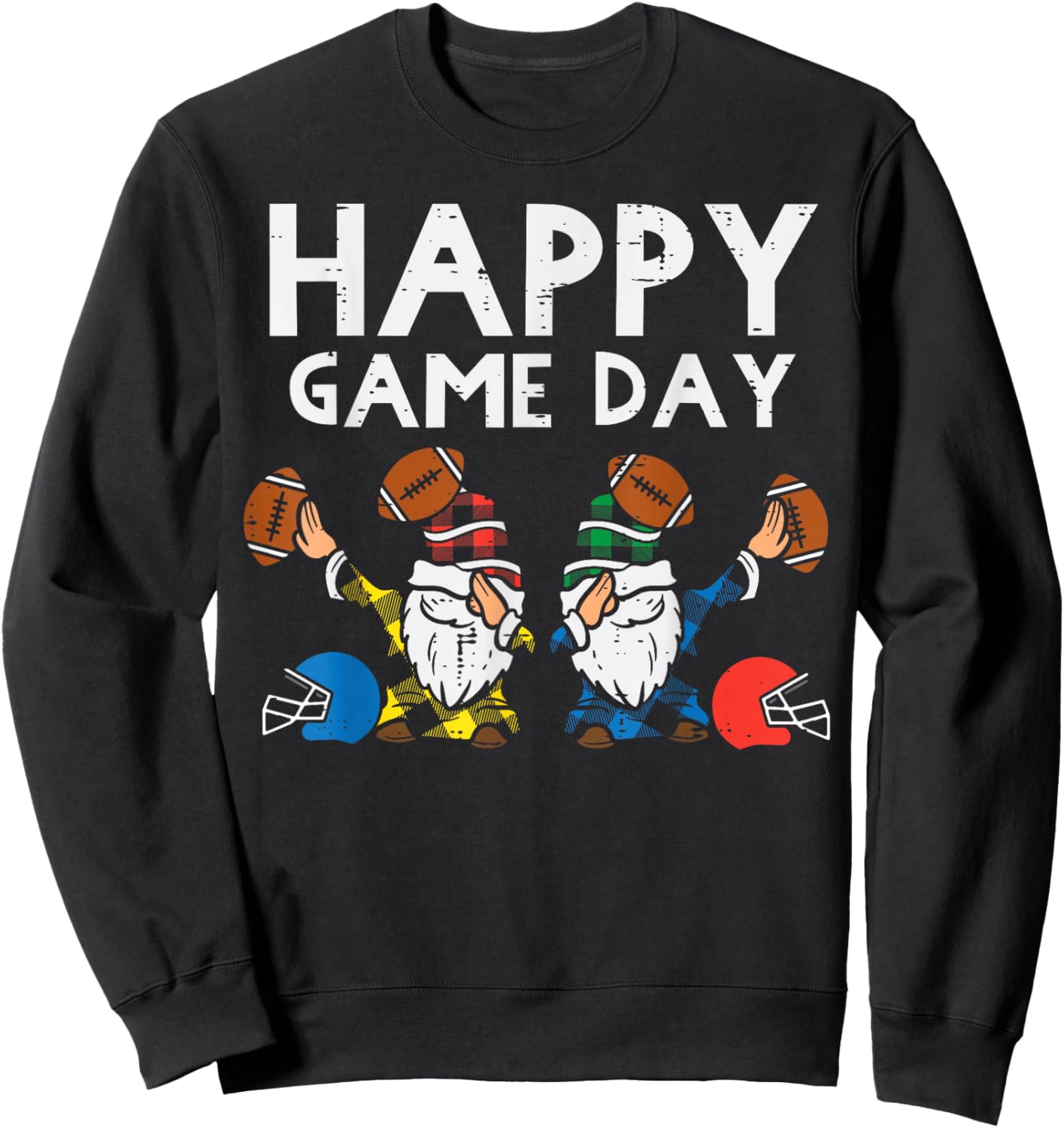 Gnome Dab Happy Game Day American Football Men Women Kids Sweatshirt - Sweatshirt | Black
