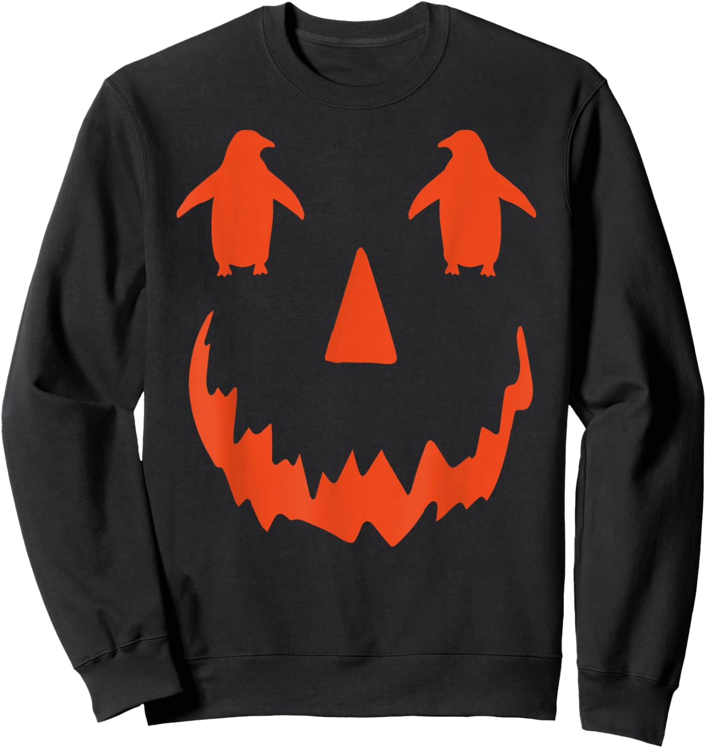 Cute Pumpkin Penguin Halloween Sweatshirt - Sweatshirt | Black
