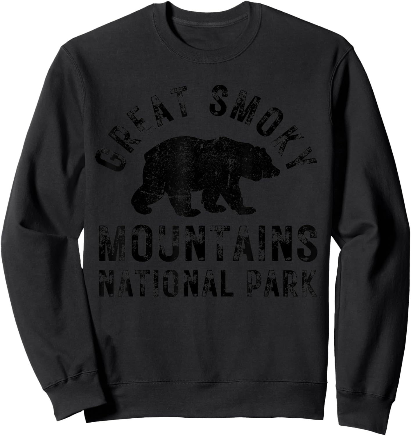 Great Smoky Mountains National Park Bear Hike Outdoors Sweatshirt - Sweatshirt | Black