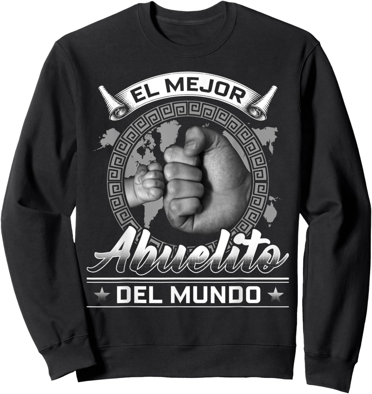El Mejor Abuelito Del Mundo Men American Flag Decor Grandpa Sweatshirt - Sweatshirt | Black