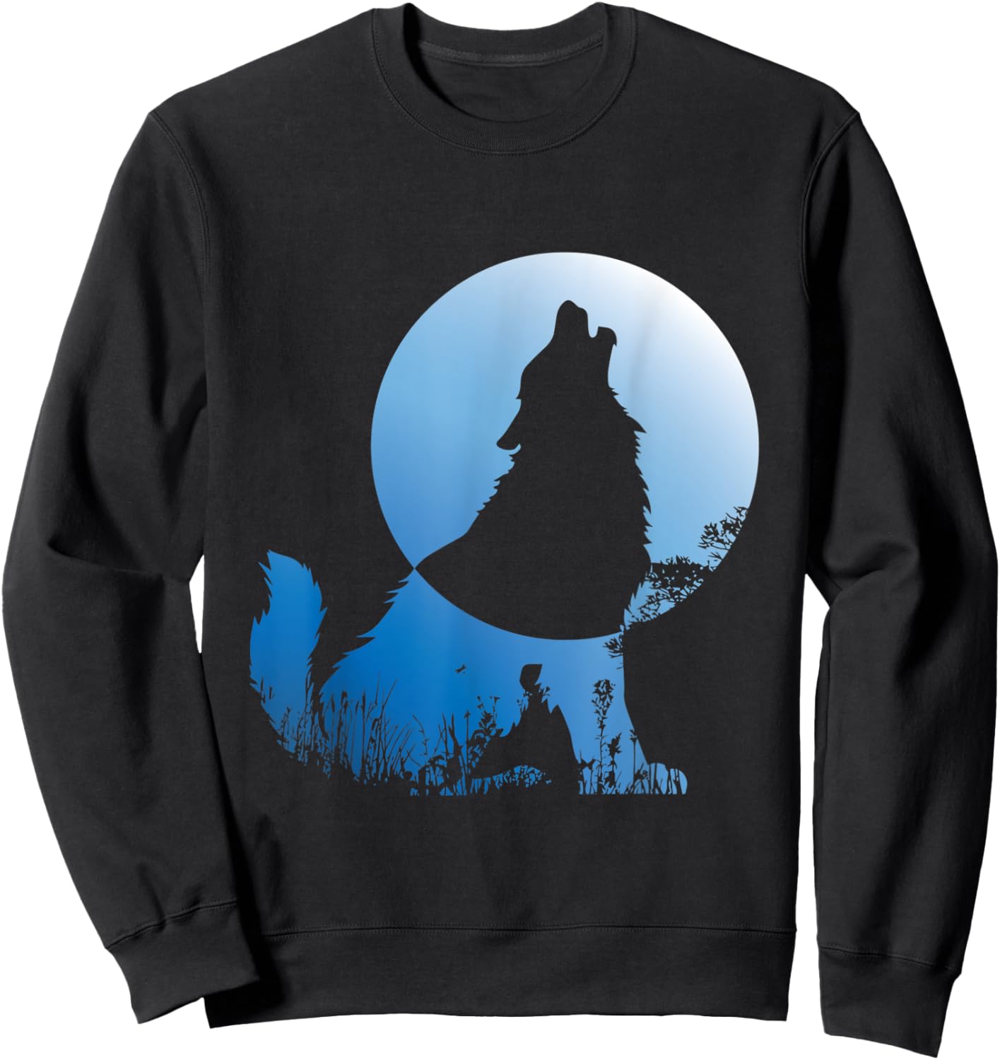 Wolf Silhouette Wolf Nature Lover Sweatshirt - Sweatshirt | Black
