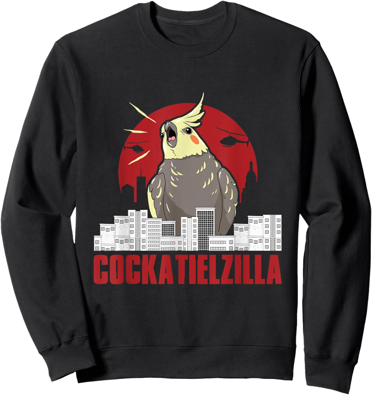 Cute cockatiel parrot, Cockatielzilla funny gifts Sweatshirt - Sweatshirt | Black