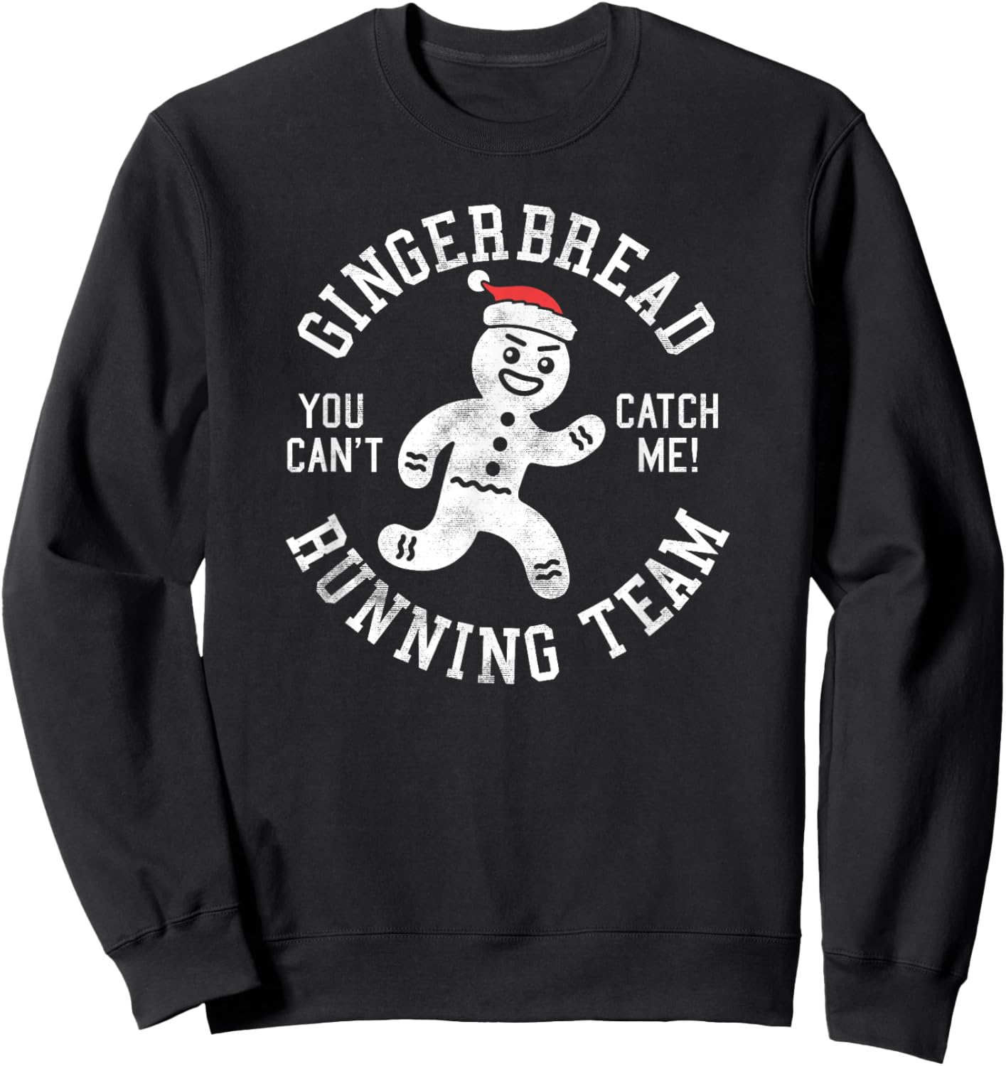 Trendy Gingerbread Running Team Christmas Humour Sweatshirt - Sweatshirt | Black