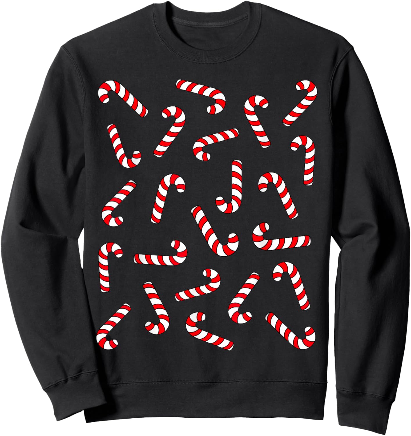 Christmas Candy Cane Shirt Kids Candy Canes Pajamas Family Sweatshirt - Sweatshirt | Black
