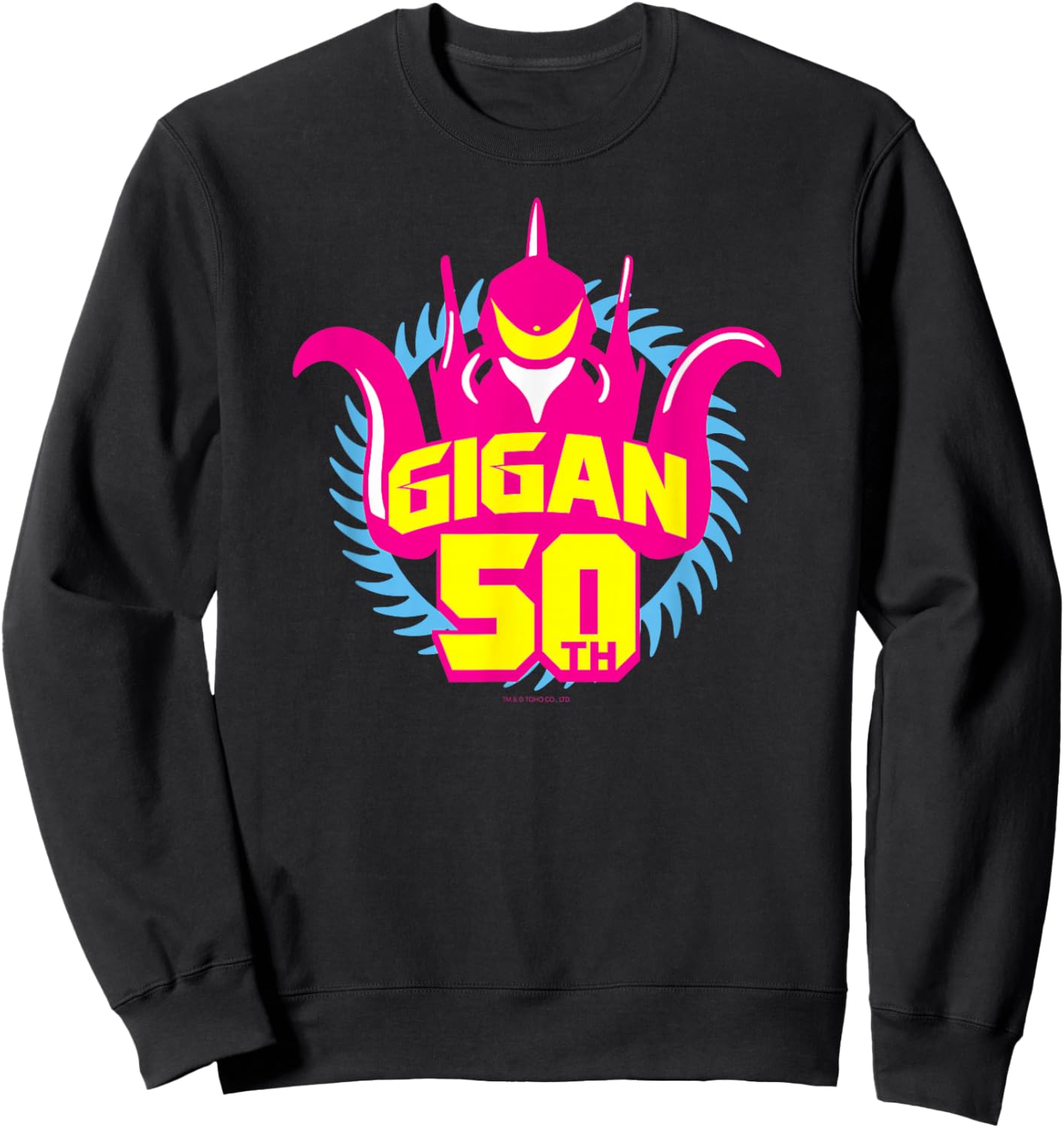 Godzilla Gigan 50th Anniversary Yellow Line Art Sweatshirt - Sweatshirt | Black