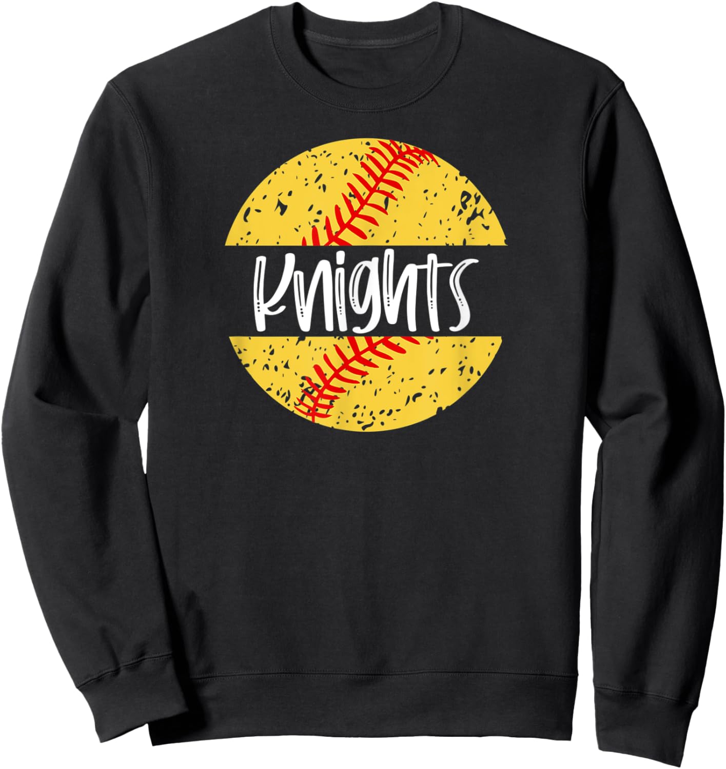 Knights Softball Team Mascot School Spirit Game Day Sweatshirt - Sweatshirt | Black