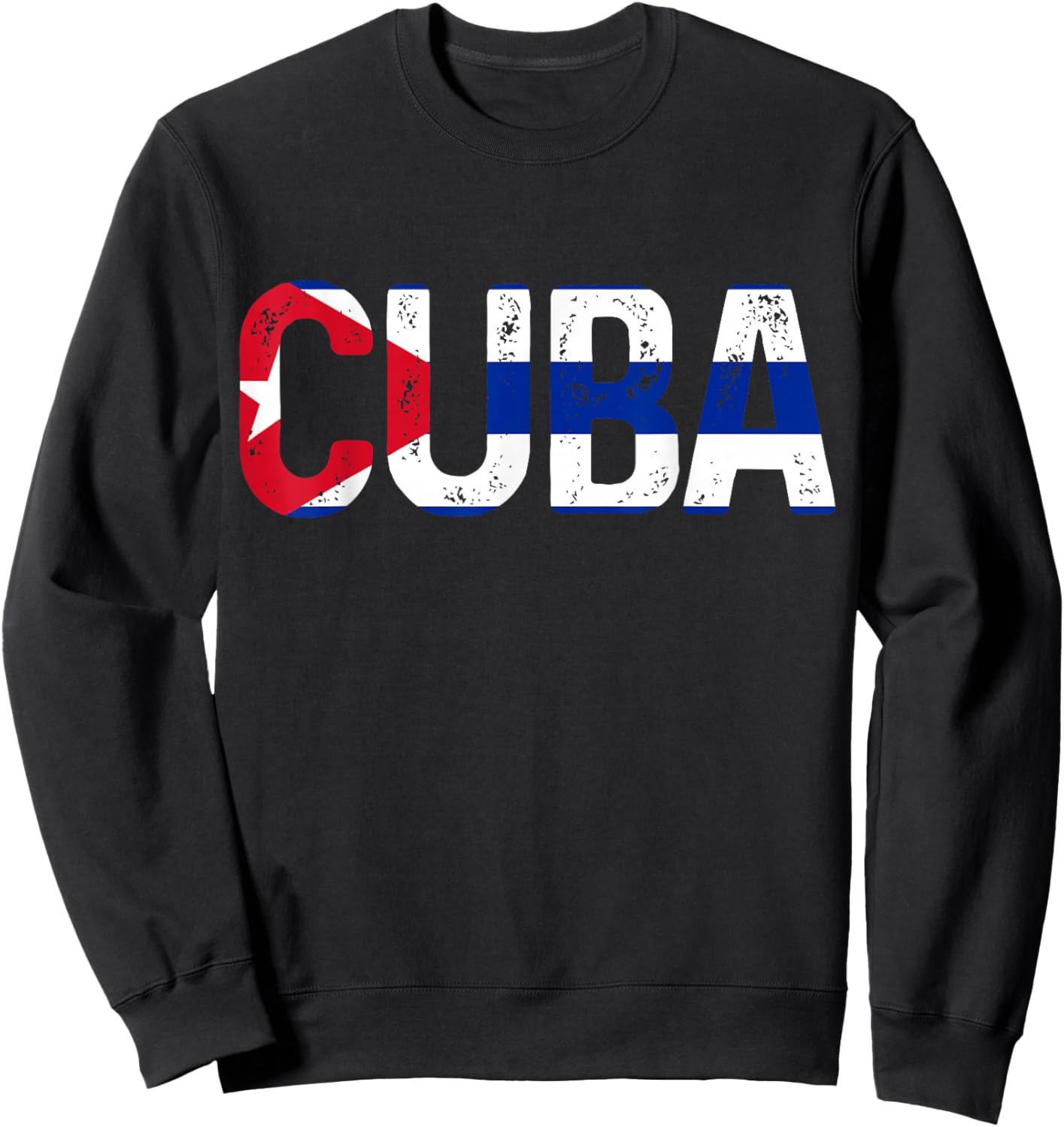 Cuba Cuban Flag Vintage Pride Sweatshirt - Sweatshirt | Black