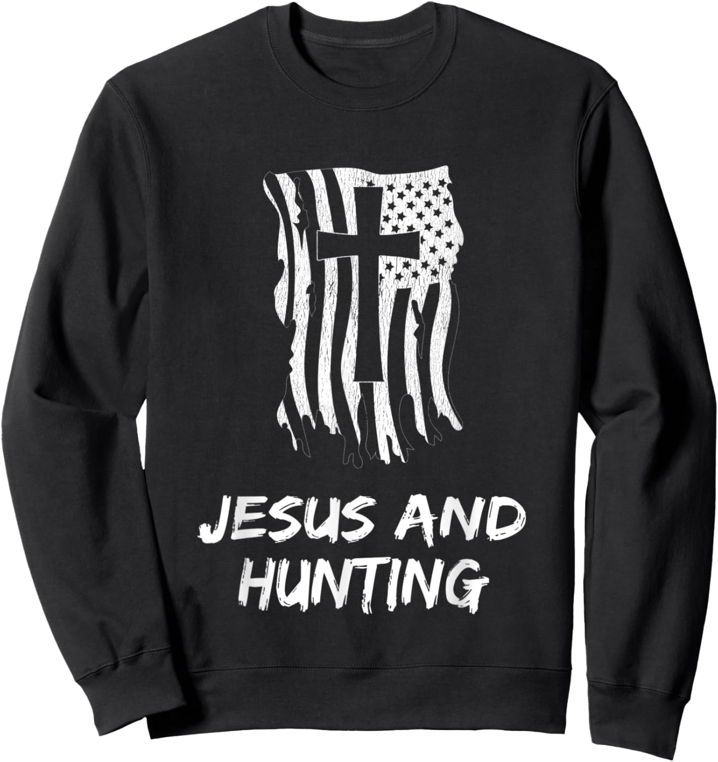 Jesus and Hunting Design for Christian Hunters Design Sweatshirt - Sweatshirt | Black