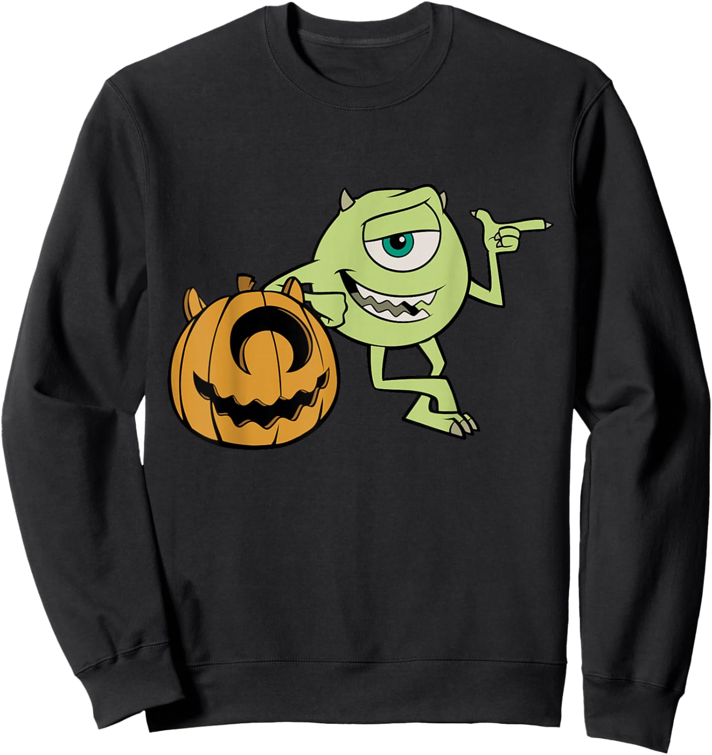 Disney Pixar Mike Halloween Pumpkin Pose Sweatshirt - Sweatshirt | Black