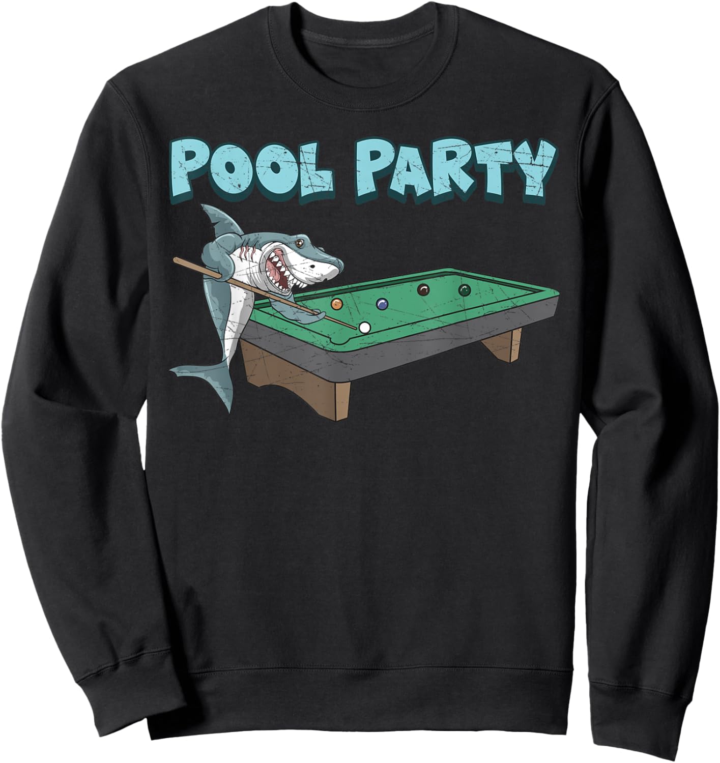 Shark Pool Party Game Billiards Summer Beach Pool Player Men Women Kids Sweatshirt - Sweatshirt | Black