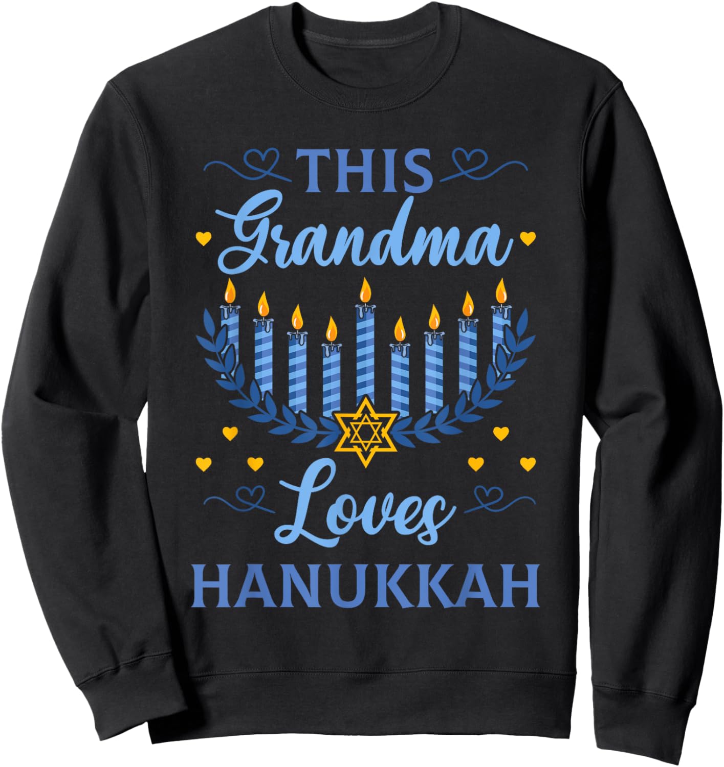 Hanukkah Grandma Jewish Festival Bubbe Chanukah Latke Hanuka Sweatshirt - Sweatshirt | Black