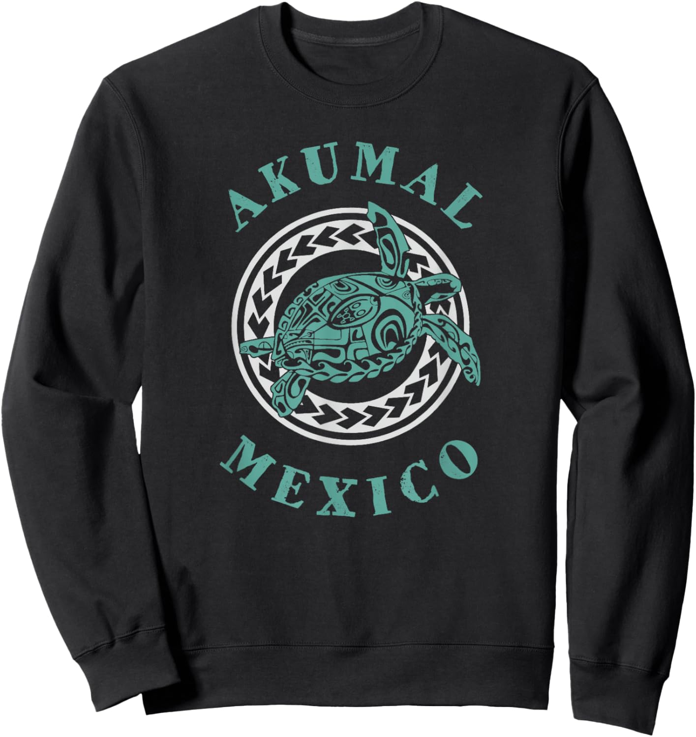 Akumal Mexico Tribal Tattoo Sea Turtle Sweatshirt - Sweatshirt | Black