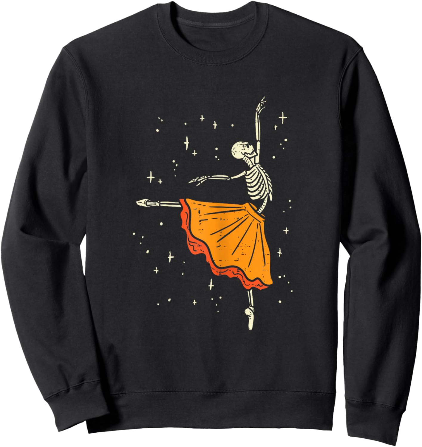 Dancing Skeleton Ballerina Ballet Dance Halloween Girl Women Sweatshirt - Sweatshirt | Black