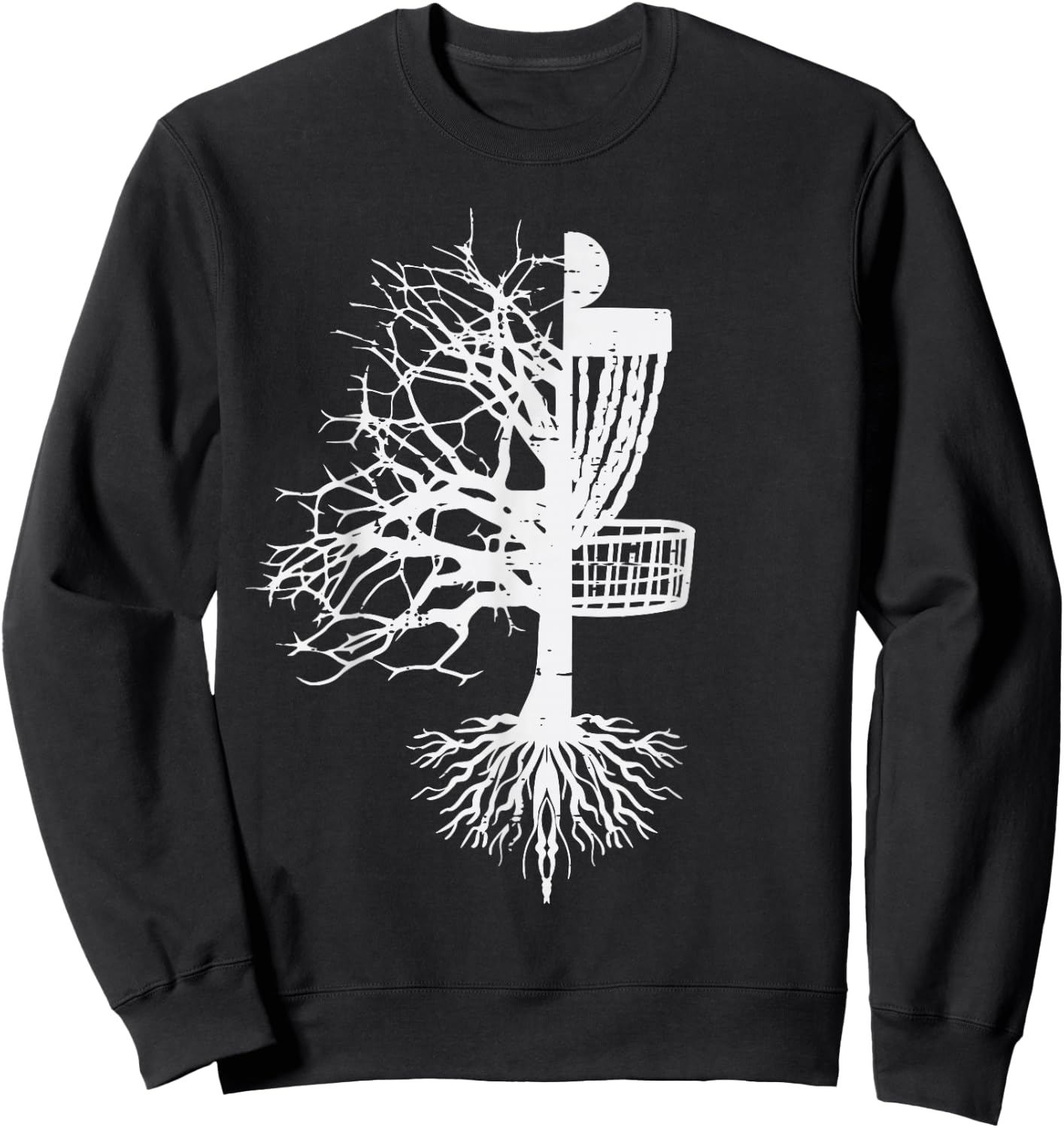 Half Disc Golf Basket Tree Funny Frisbee Frolf Men Women Kid Sweatshirt - Sweatshirt | Black