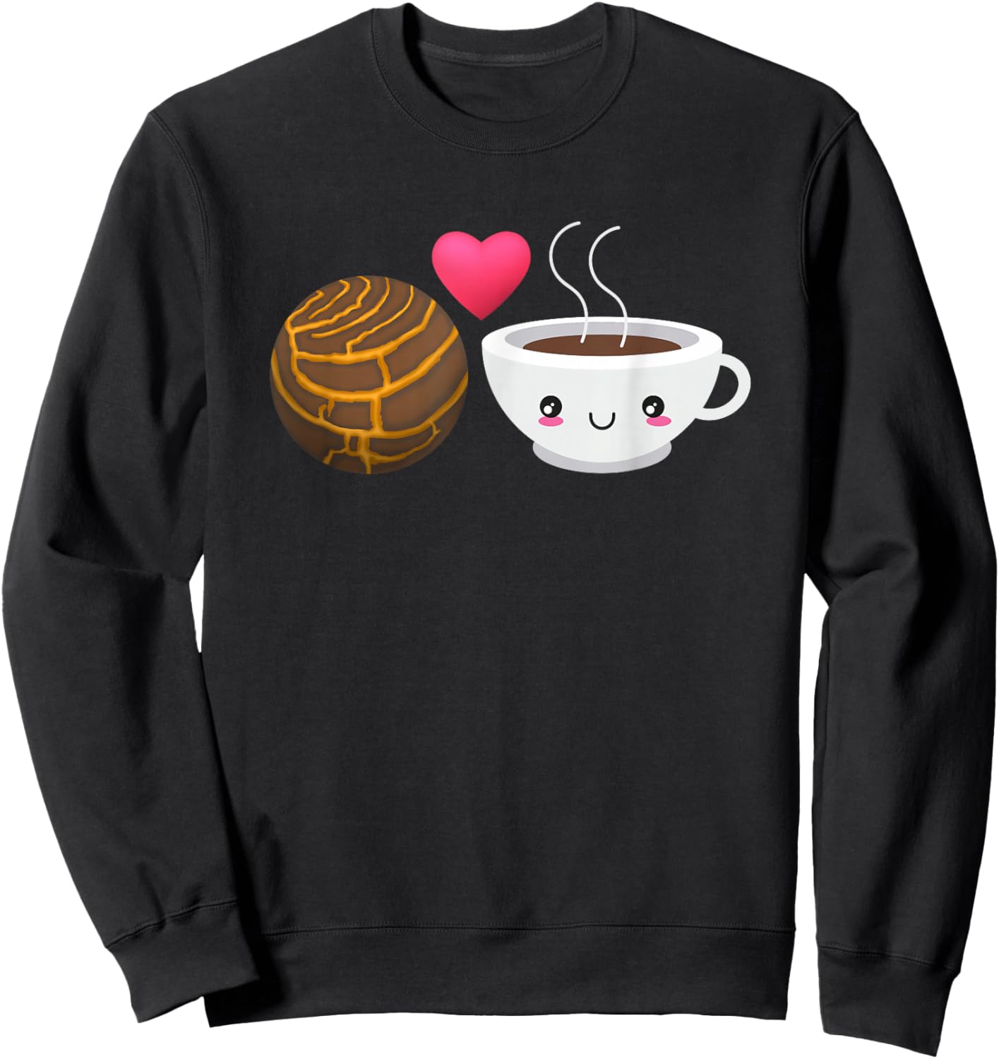 Concha Mexico Bread Hot Chocolate Mexican Candy Sweatshirt - Sweatshirt | Black