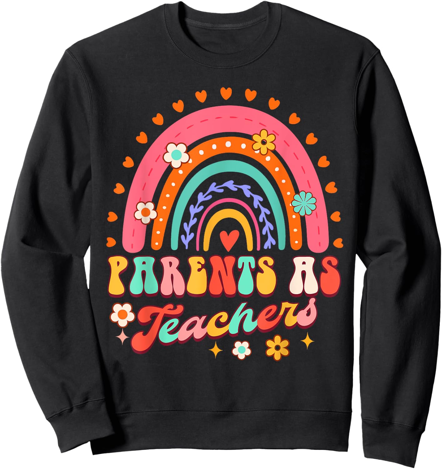 Early Childhood Educator PAT Rainbow Parents As Teachers Sweatshirt - Sweatshirt | Black
