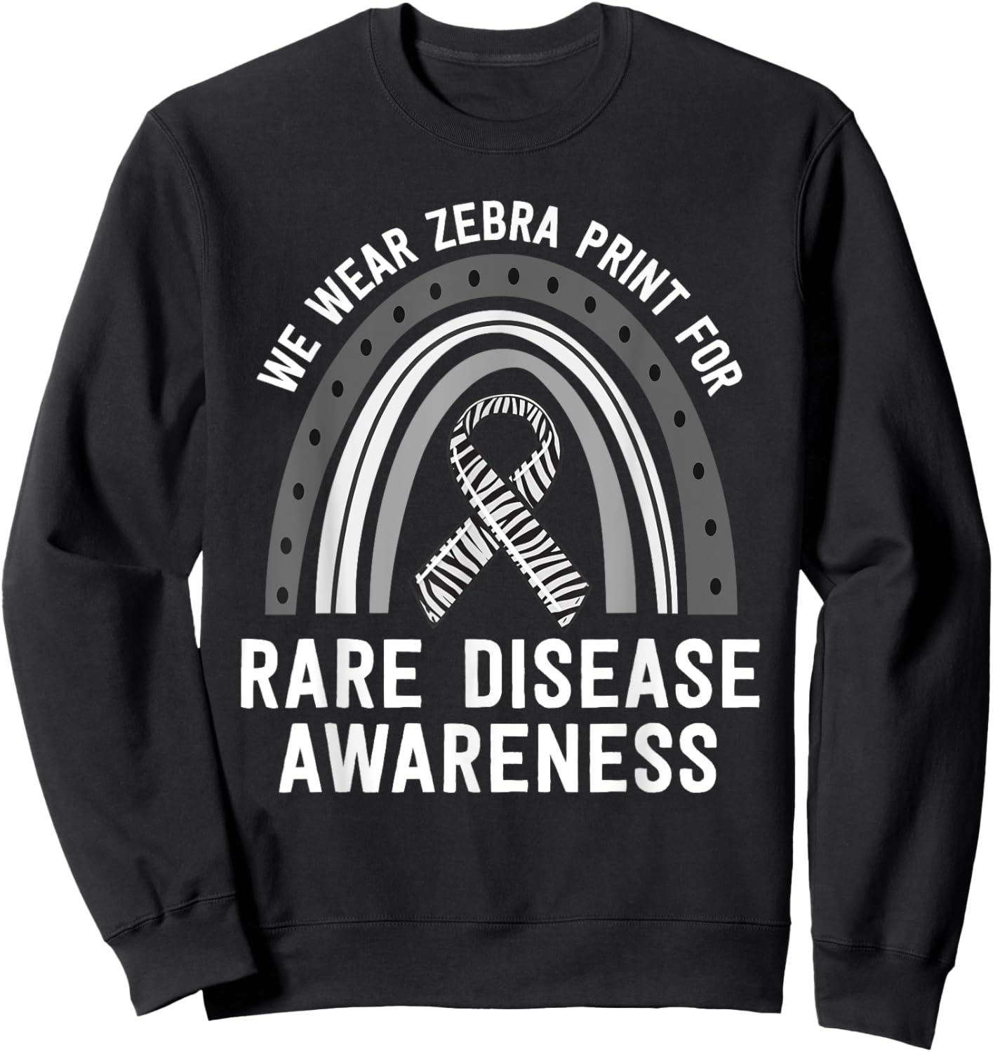 We Wear Zebra Print Rare Disease Awareness EDS Family Group Sweatshirt - Sweatshirt | Black