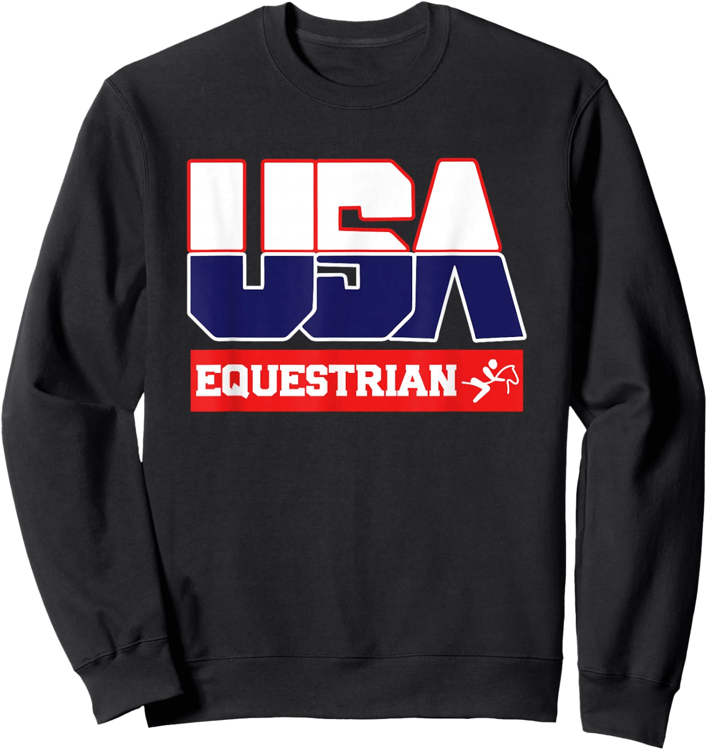 USA Team Equestrian - men & women American sports Sweatshirt - Sweatshirt | Black