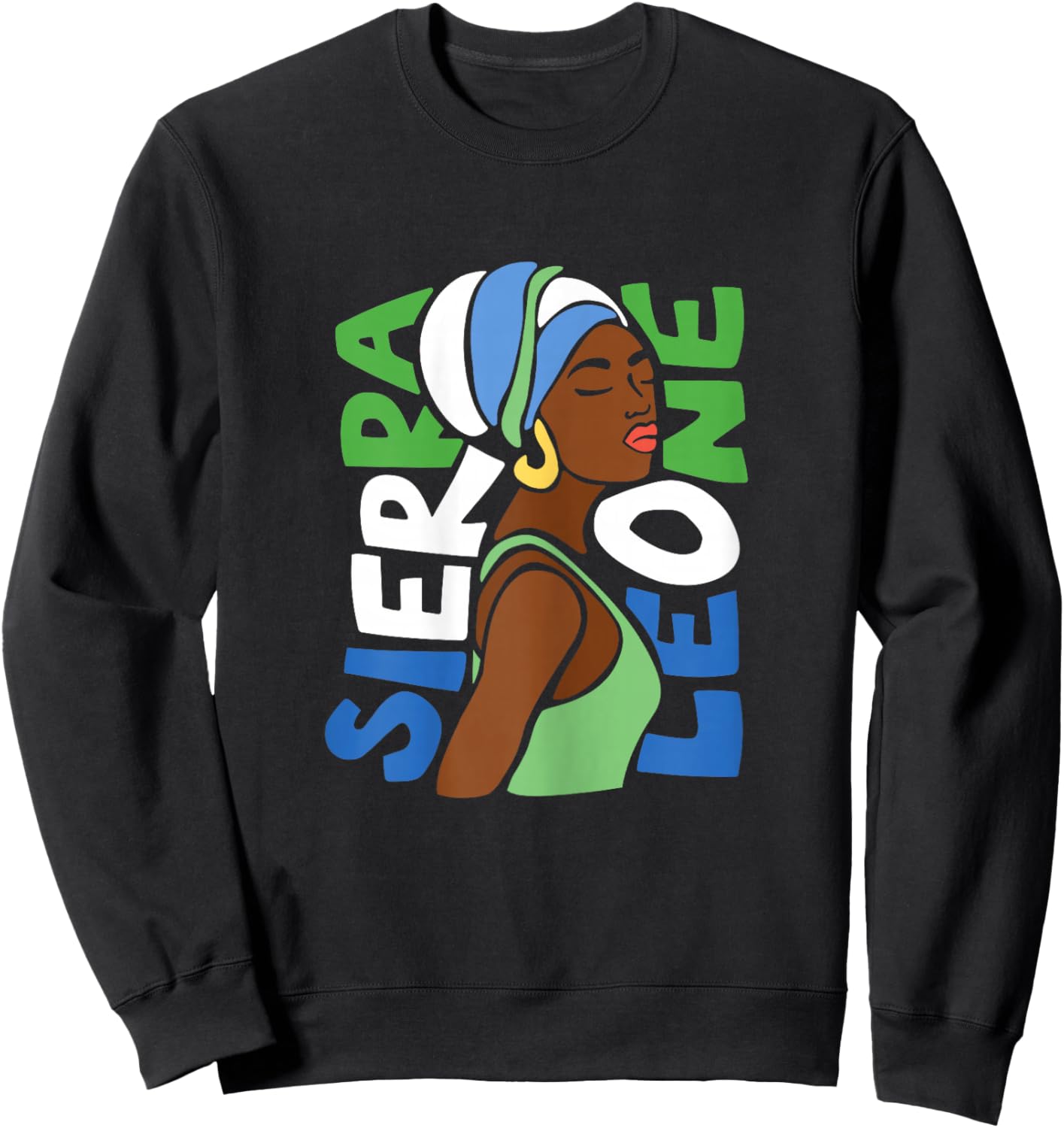 Sierra Leone Flag Ethnic African Heritage Black Woman Africa Sweatshirt - Sweatshirt | Black