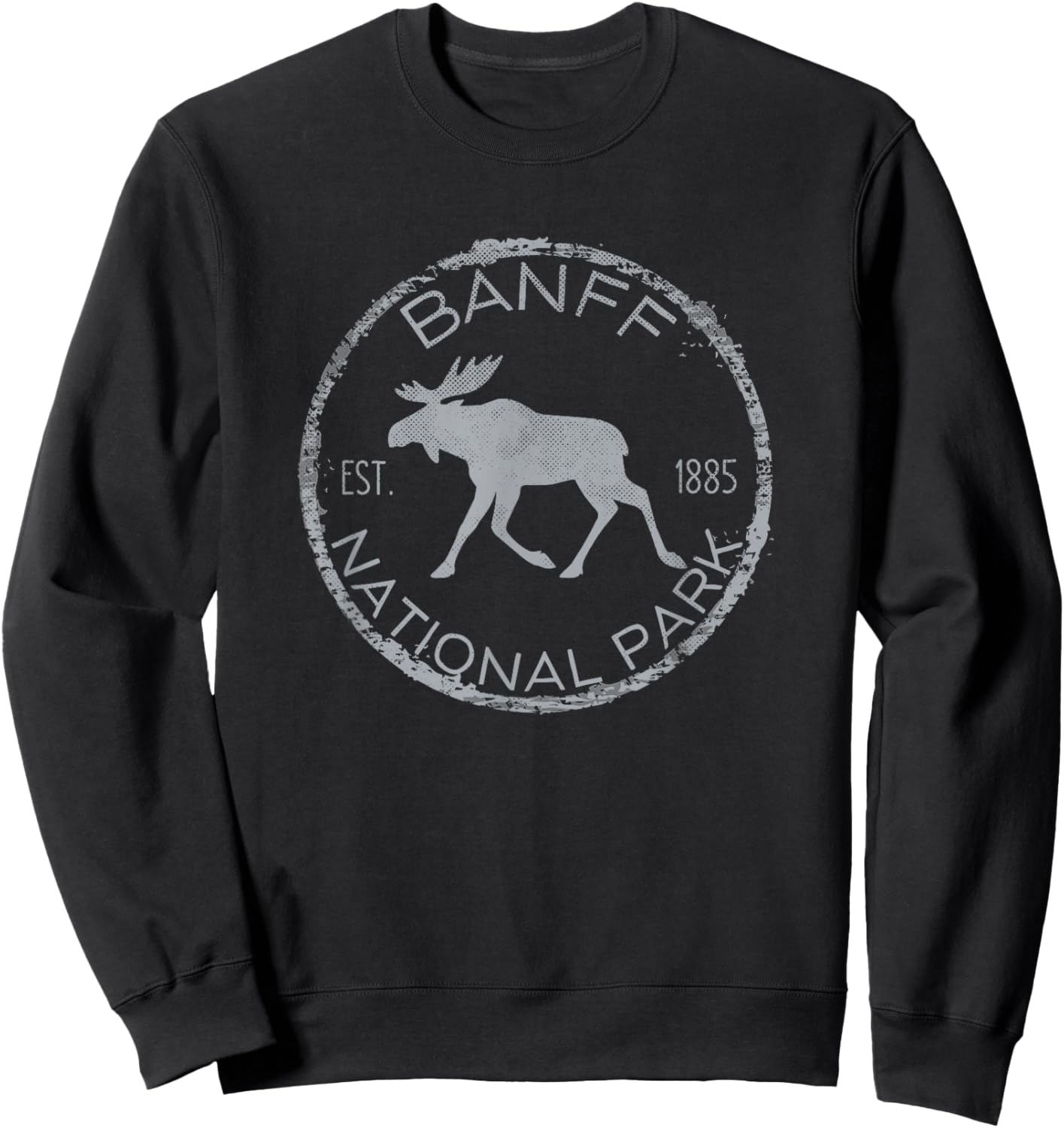 Banff National Park Alberta Canada Mountains Moose Souvenir Sweatshirt - Sweatshirt | Black