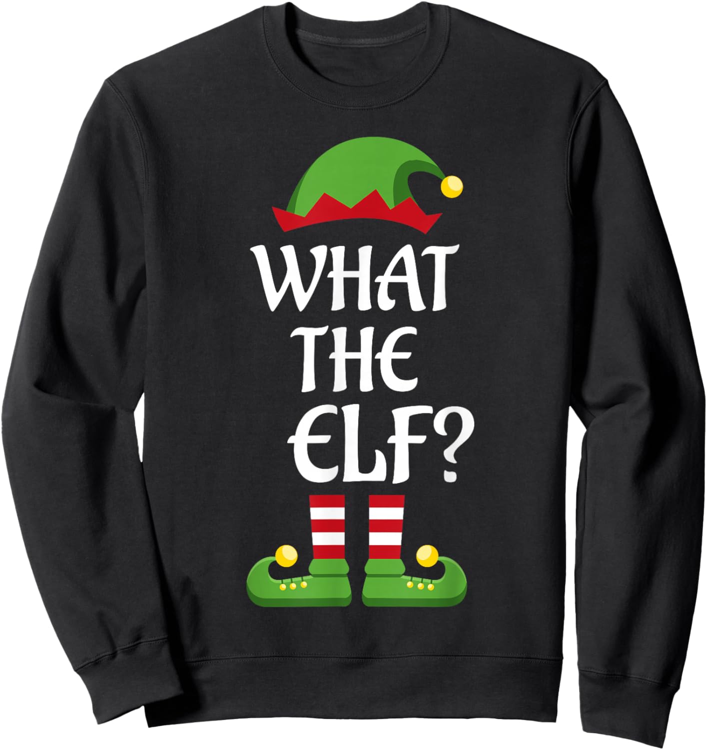 What The Elf Family Matching Group Christmas Sweatshirt - Sweatshirt | Black