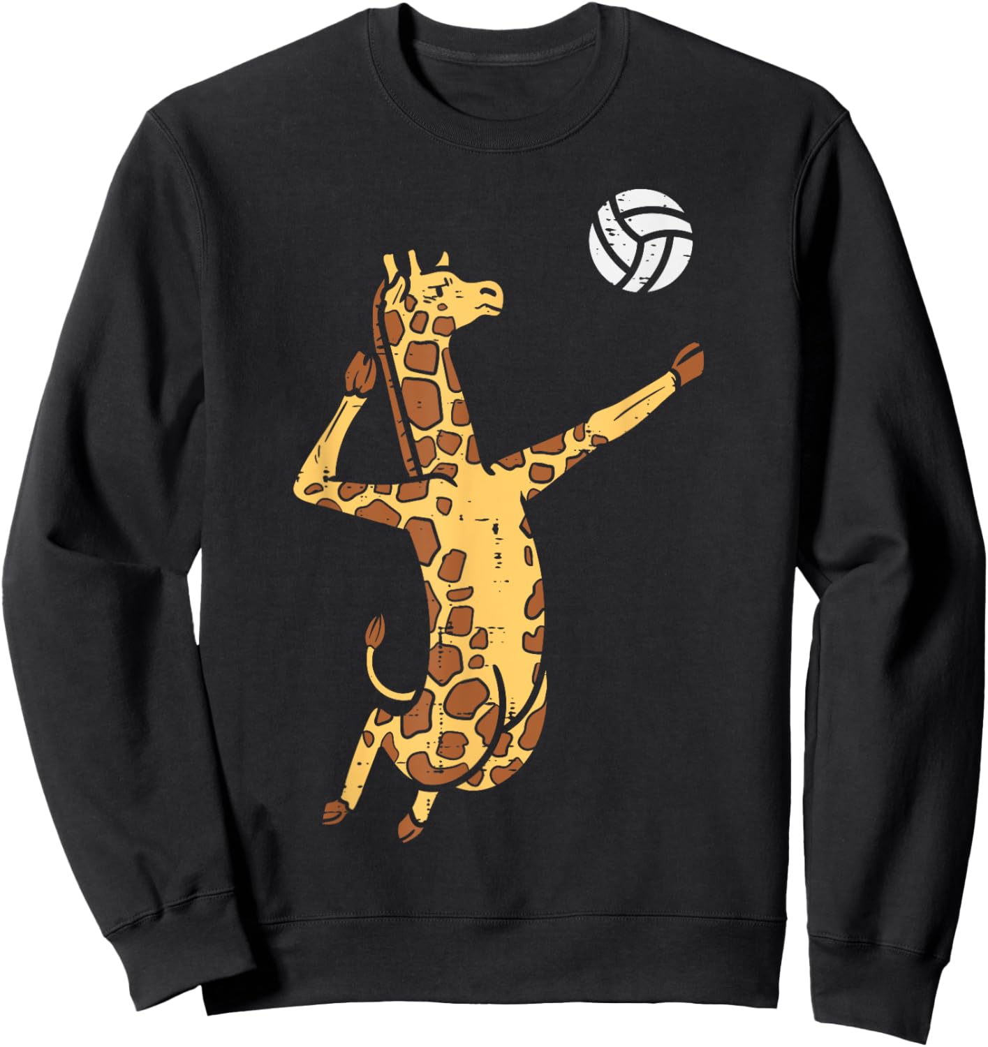 Giraffe Volleyball Spike Serve Player Spiker Boys Men Women Sweatshirt - Sweatshirt | Black