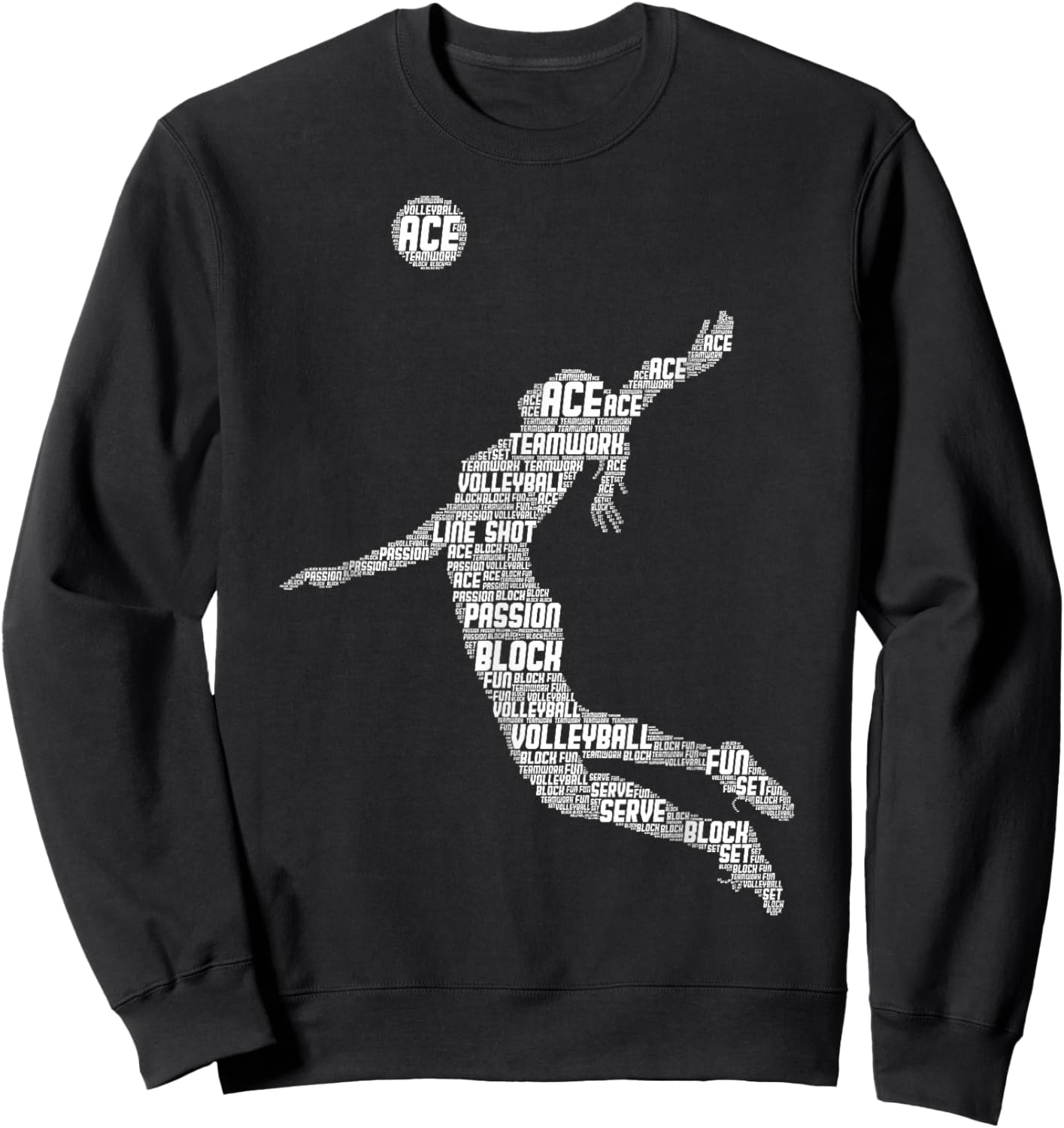 Volleyball Teen Girl Women Youth Player Small Sweatshirt - Sweatshirt | Black