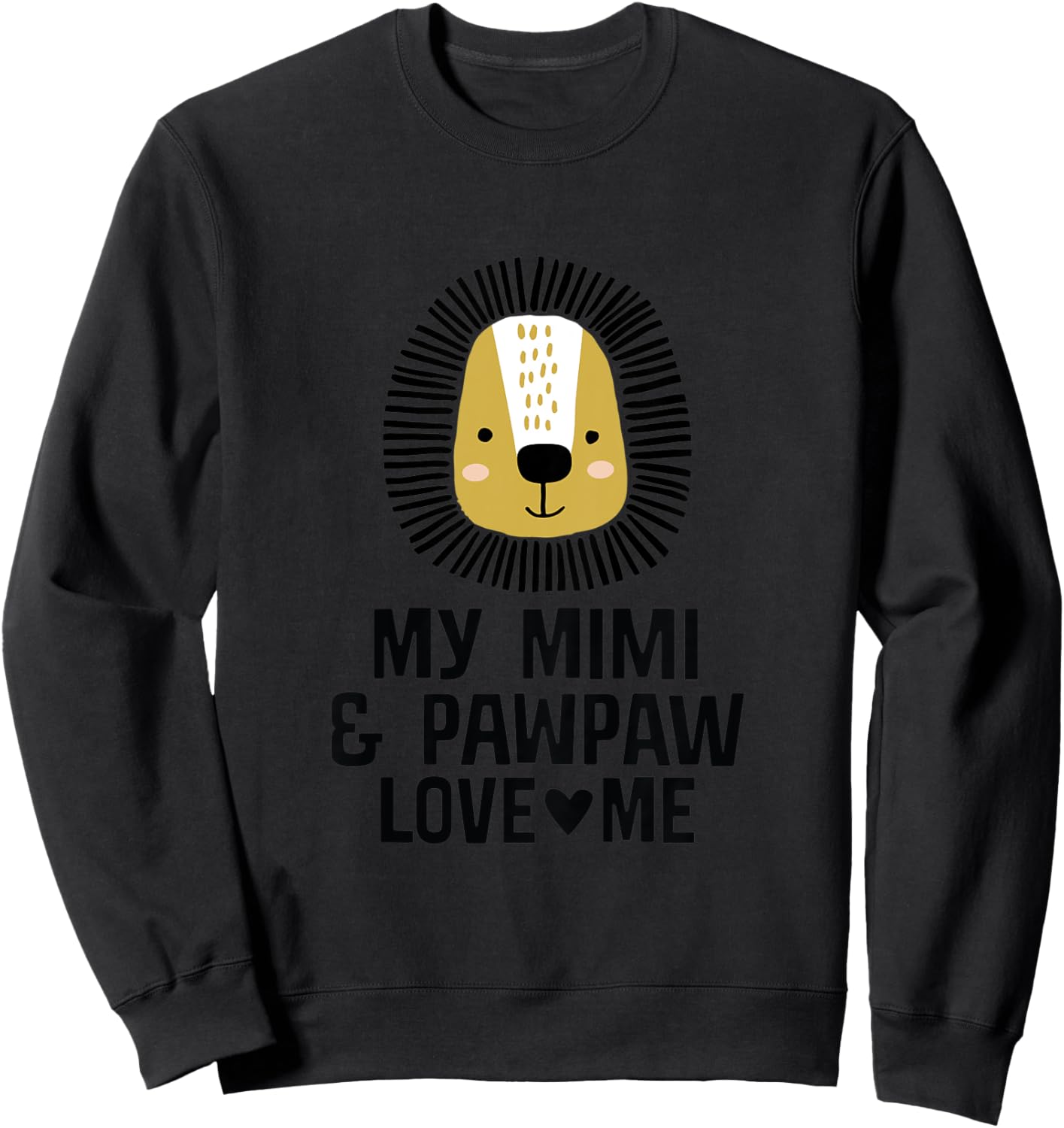 Kids Mimi and Pawpaw Love Me Grandson Boy Lion Sweatshirt - Sweatshirt | Black
