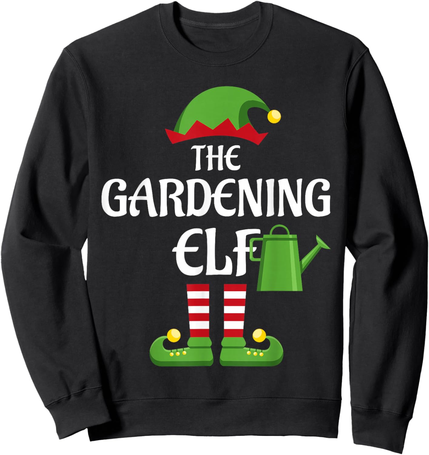 Gardening Elf Family Matching Group Christmas Sweatshirt - Sweatshirt | Black