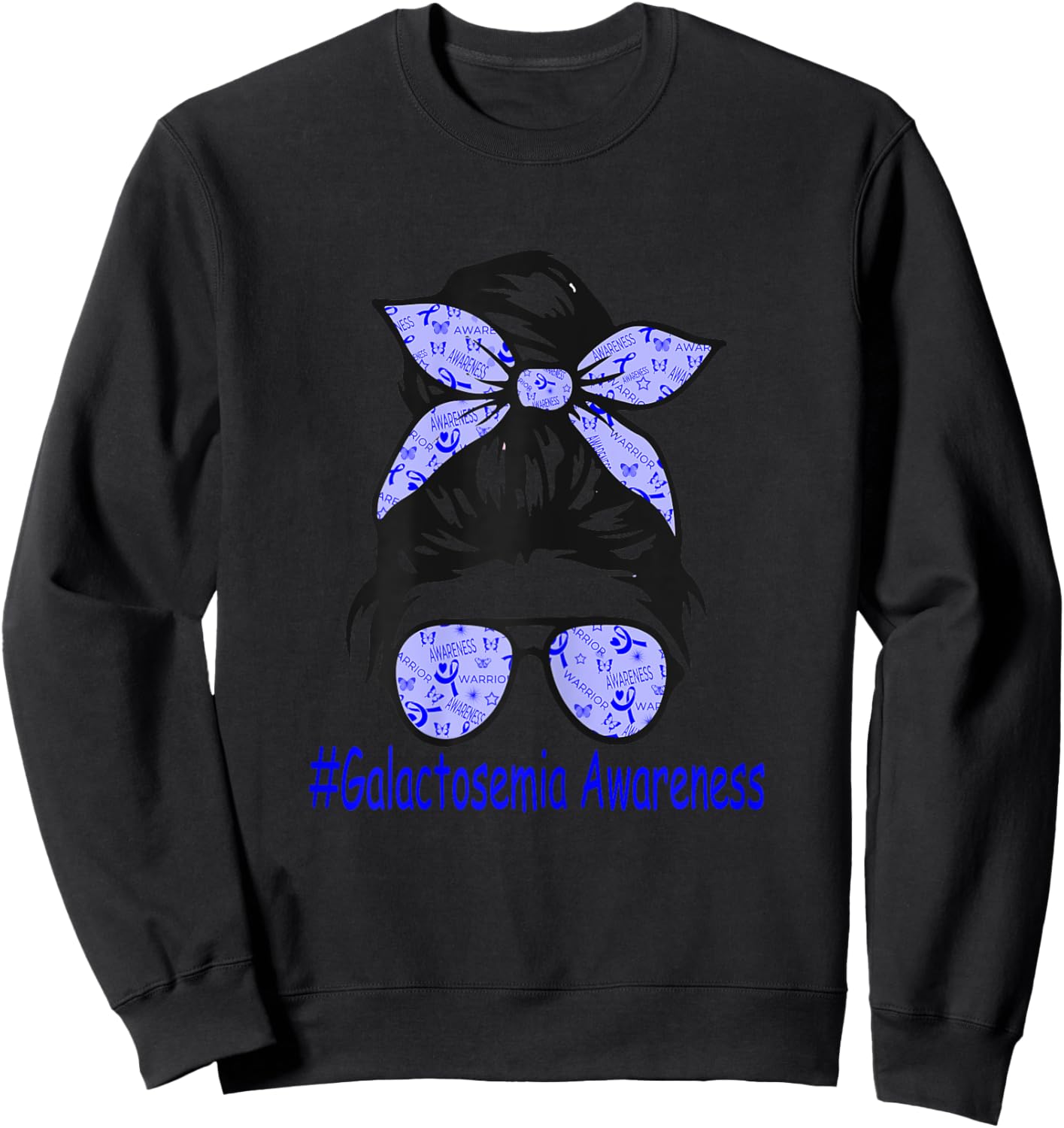 Galactosemia awareness Messy Bun Sweatshirt - Sweatshirt | Black