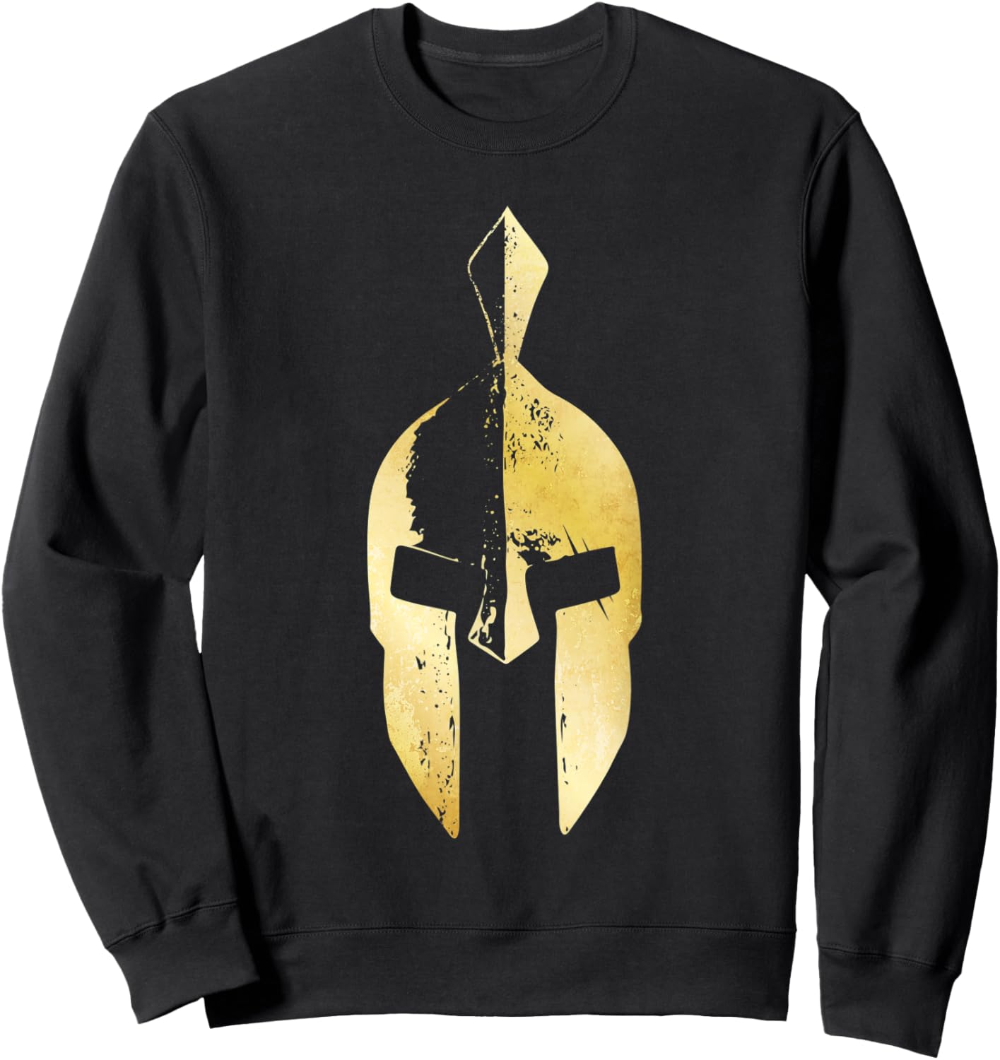 Spartan Gold Helmet Gym Sparta Gladiator Symbol Sweatshirt - Sweatshirt | Black