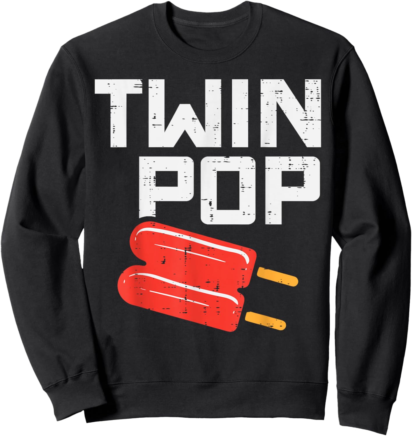 Twin Pop Pop Ice Cream Fathers Day Grandpa Pops Paw Paw Men Sweatshirt - Sweatshirt | Black