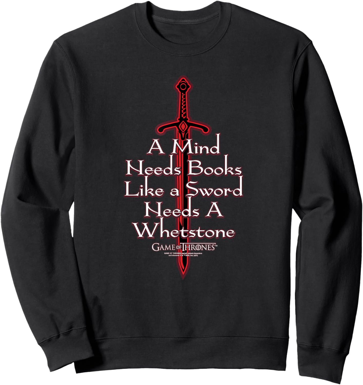 Game of Thrones The Mind Needs a Book Small Sweatshirt - Sweatshirt | Black