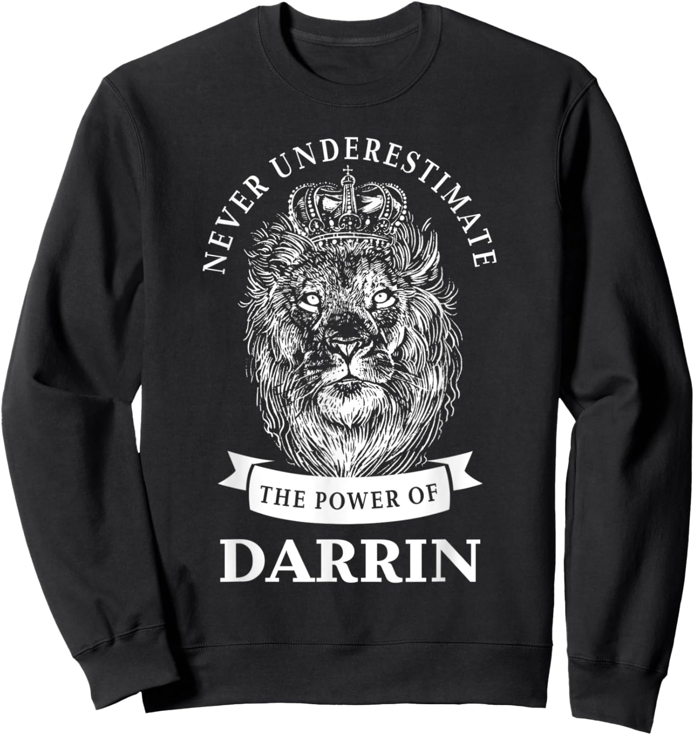 Darrin Gift Name Lion Sweatshirt - Sweatshirt | Black