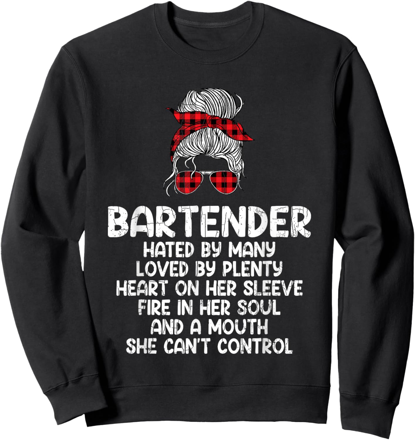 Bartender Hated Loved Funny Bartending Bar Drinks Graphic Sweatshirt - Sweatshirt | Black