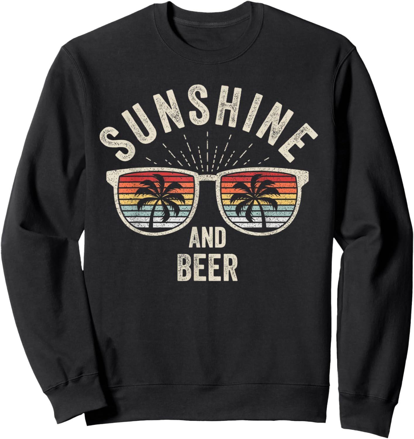 Vintage Retro Sunshine And Beer Craft Beer Brewery Women Sweatshirt - Sweatshirt | Black