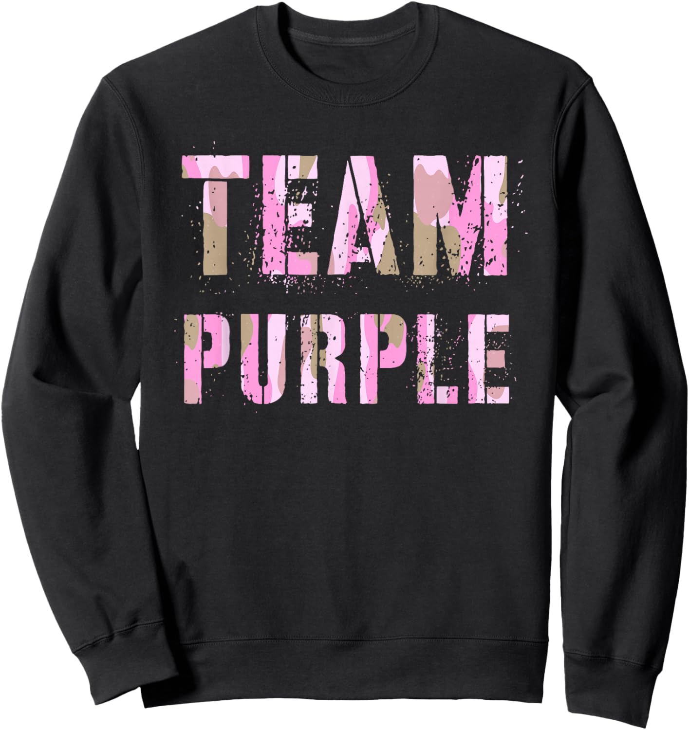Vintage TEAM PURPLE Camo Summer Camp War Game Army Children Sweatshirt - Sweatshirt | Black