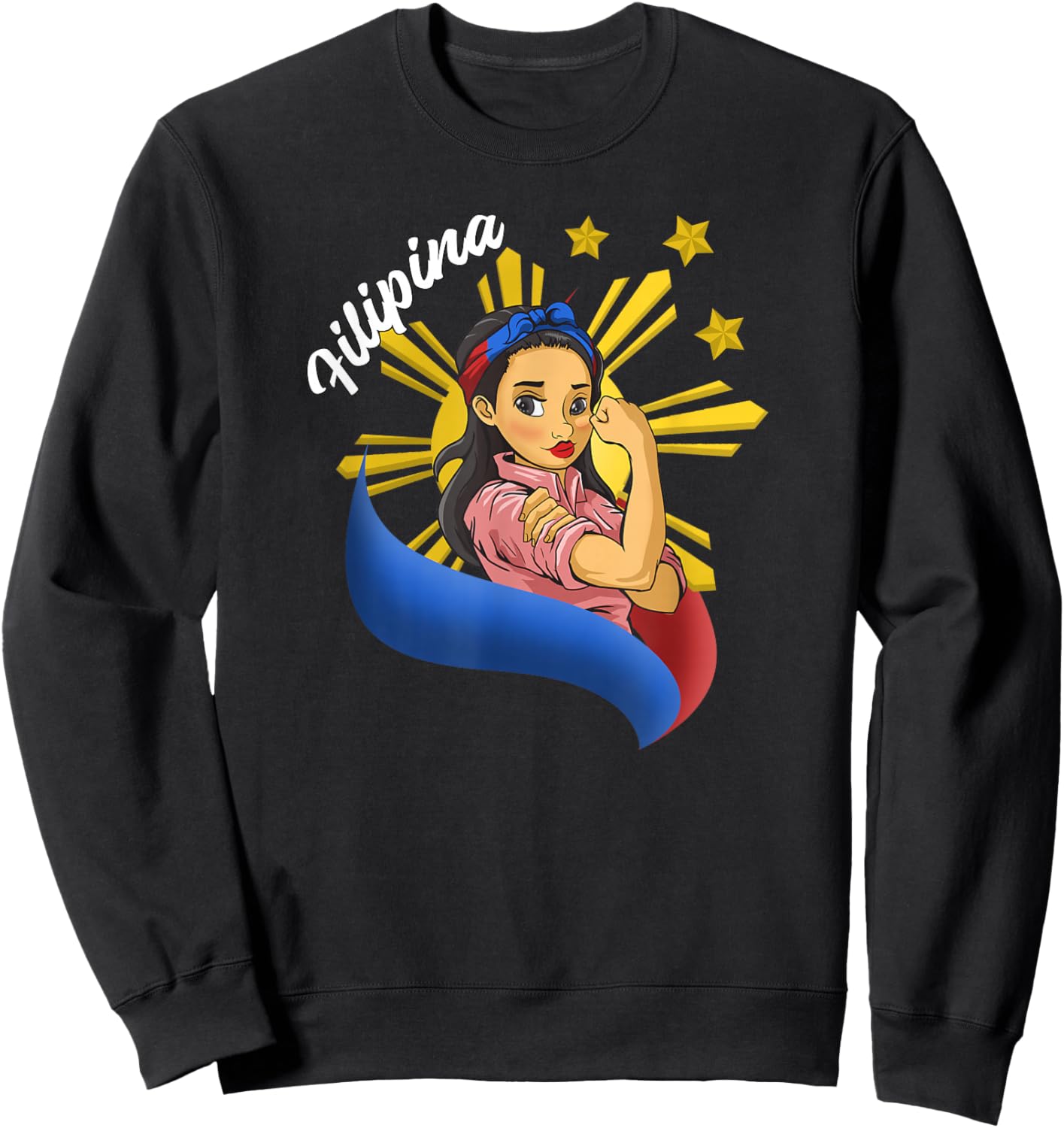 Philippines Pinay Filipina Filipino Flag Day Girl Sweatshirt - Sweatshirt | Black