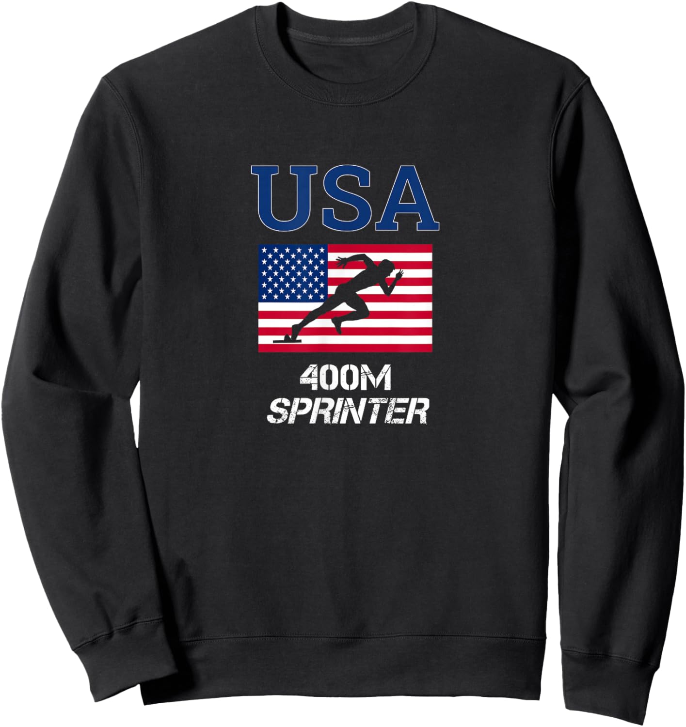 USA Team Sport Runner American Track and Field Sprinter 400m Sweatshirt - Sweatshirt | Black