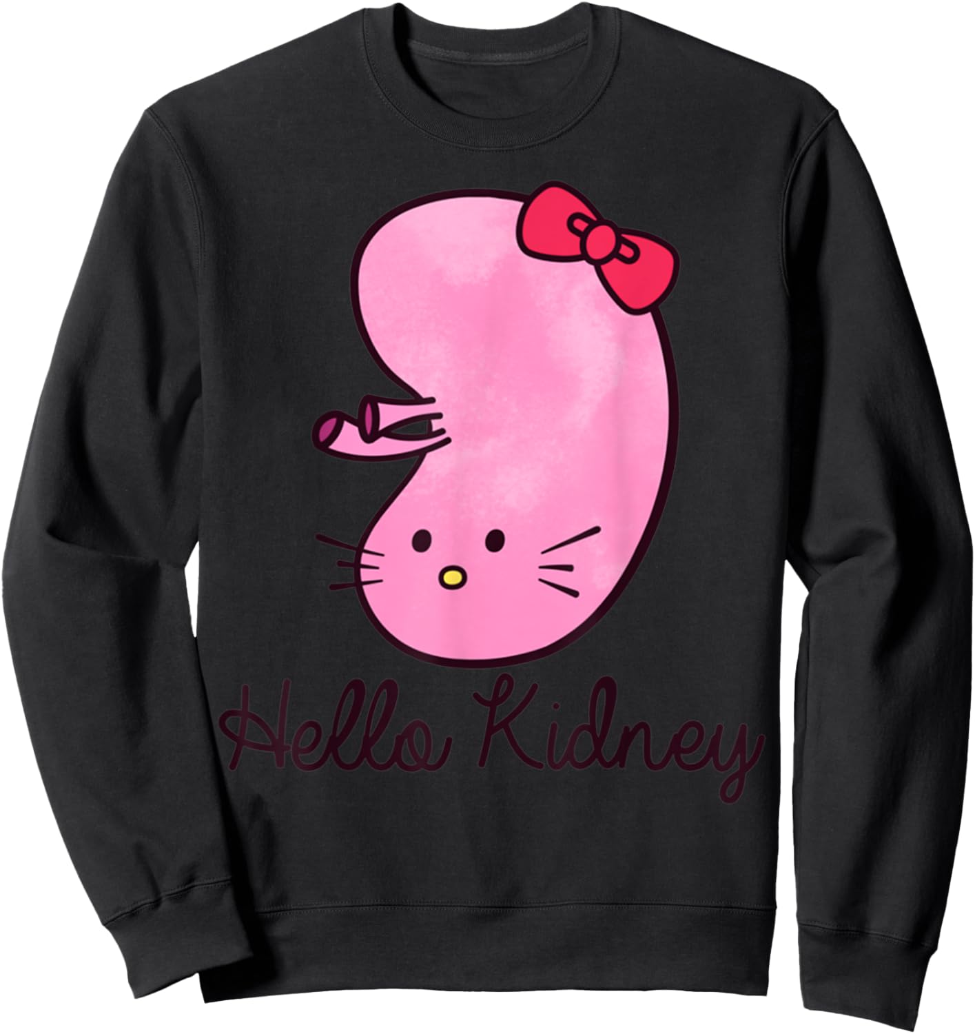 Hello Kidney Funny Transplant Disease Dialysis Awareness Sweatshirt - Sweatshirt | Black