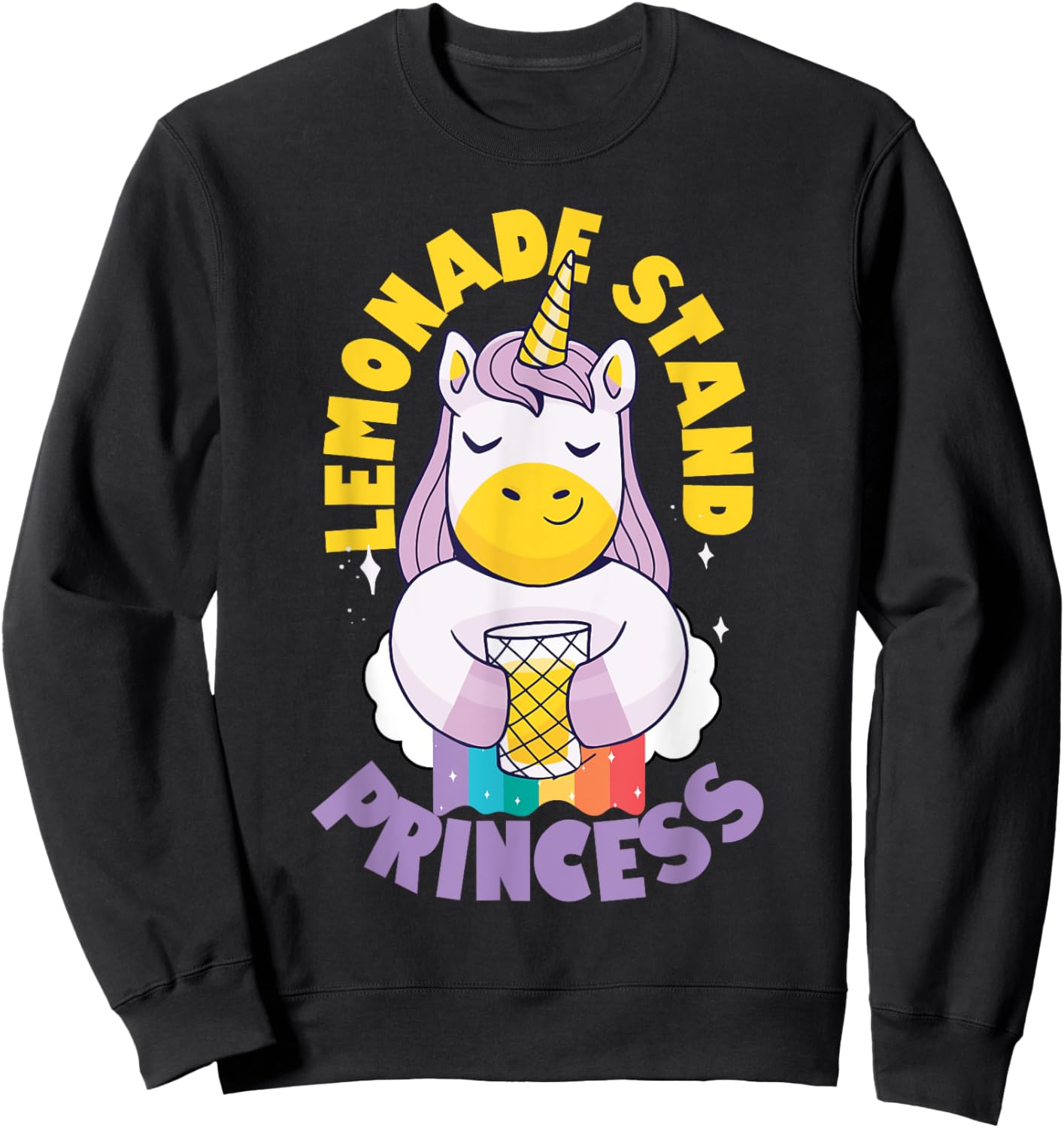 Lemonade Stand Princess Entrepreneur Kids - Unicorn Sweatshirt - Sweatshirt | Black