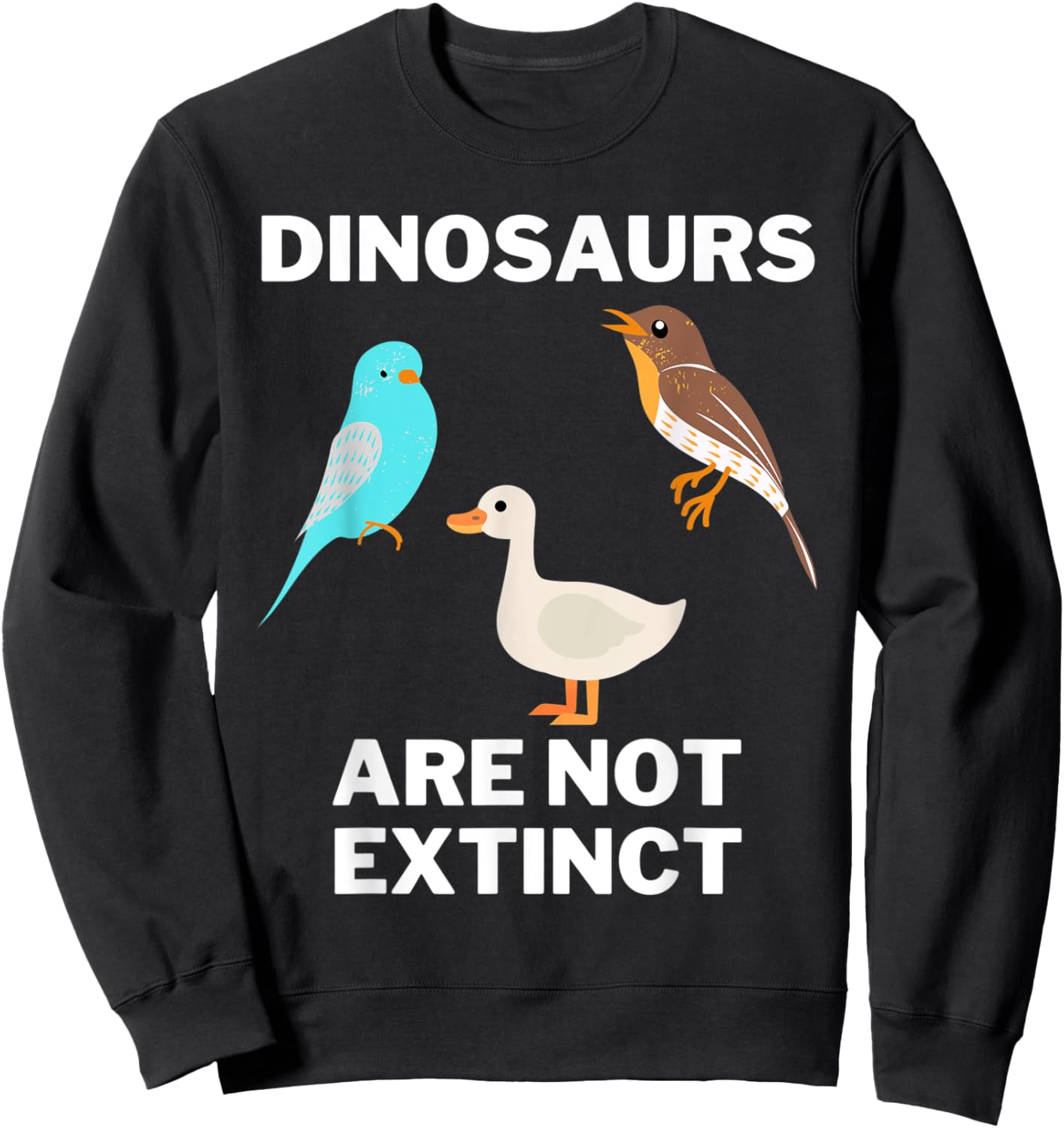 Funny dinosaur bird , Dinosaurs are not extinct, Science Sweatshirt - Sweatshirt | Black