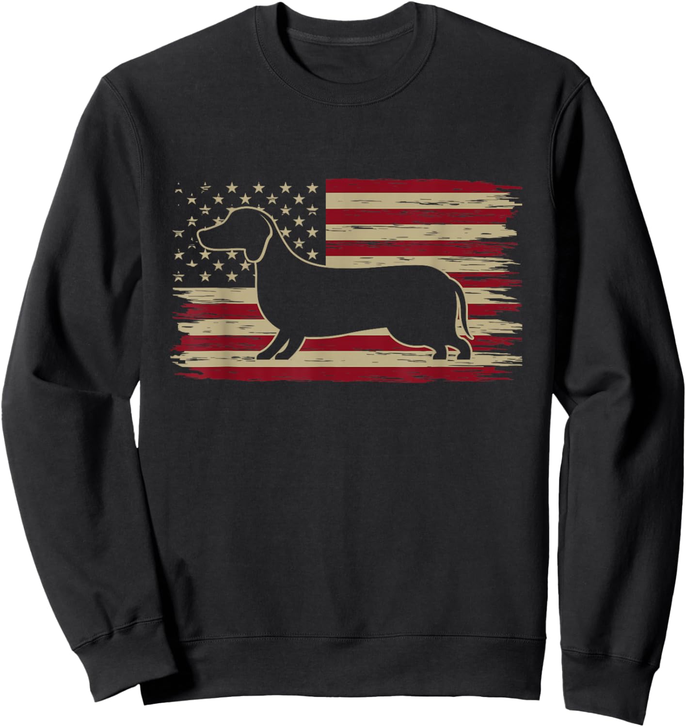 American Flag Dachshund Patriotic Dachshund Doxie Lover Sweatshirt - Sweatshirt | Black