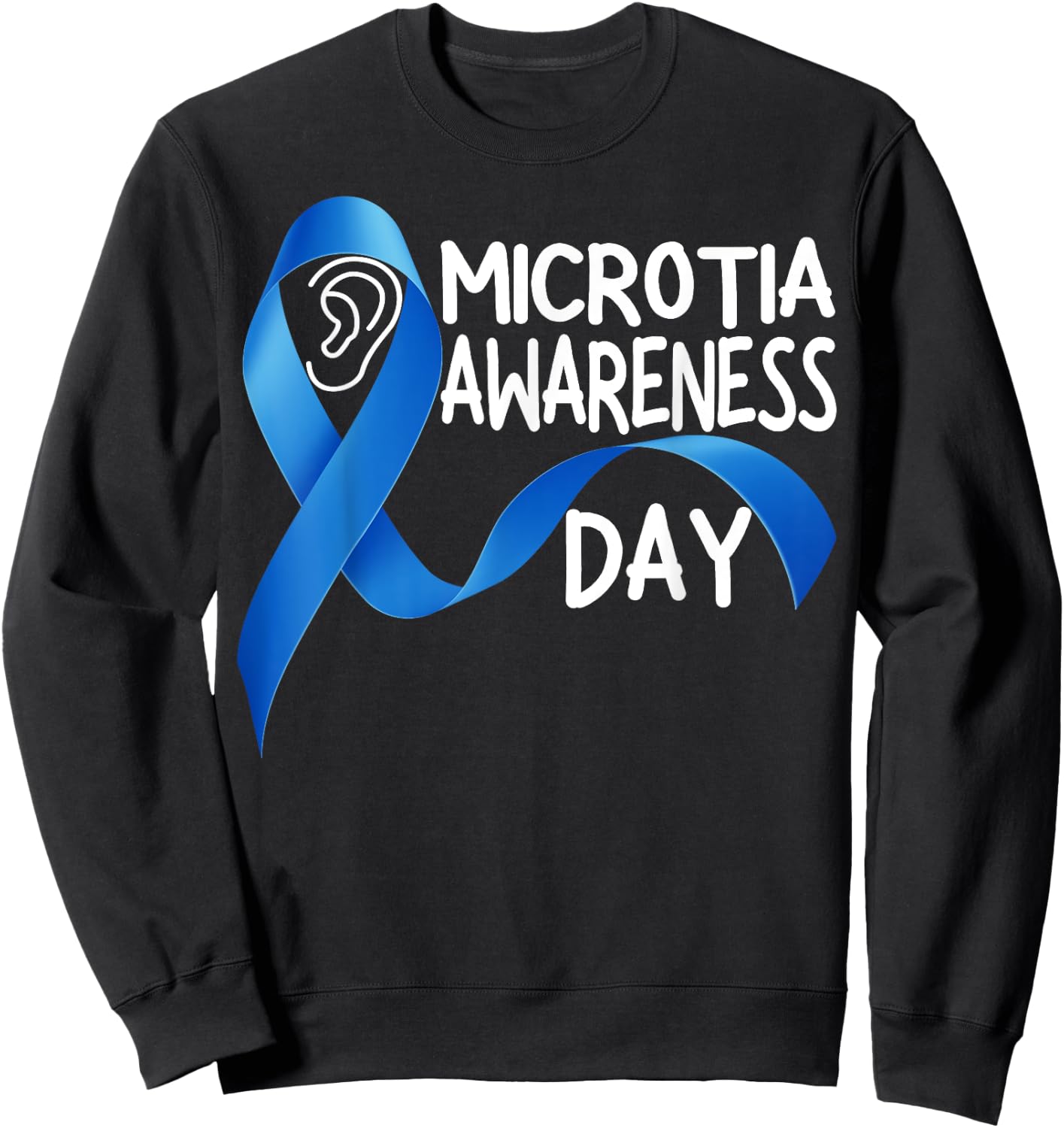 Microtia National Awareness Day Ribbon and Ear Sweatshirt - Sweatshirt | Black