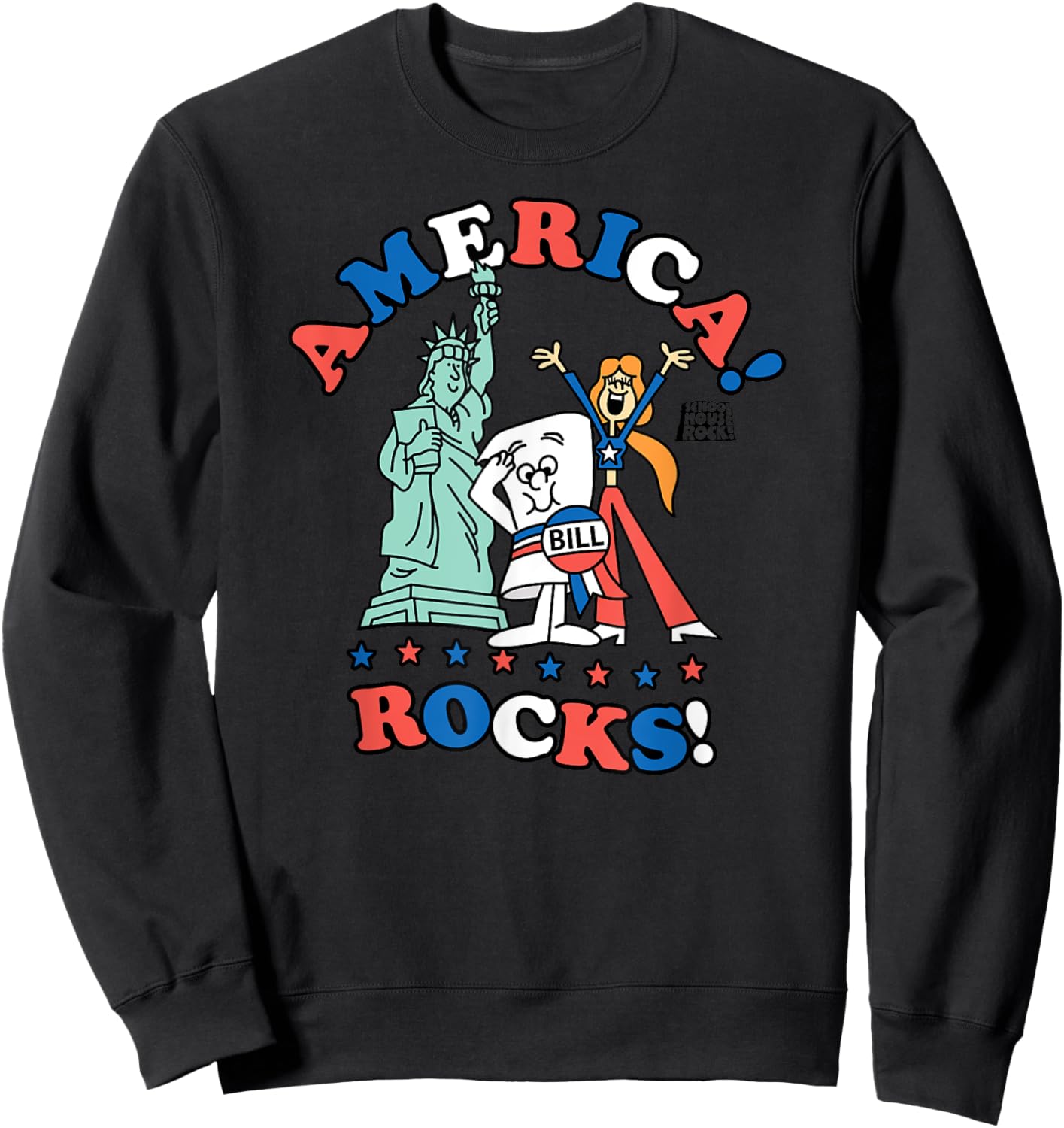 Schoolhouse Rock America Rocks Flag Sweatshirt - Sweatshirt | Black
