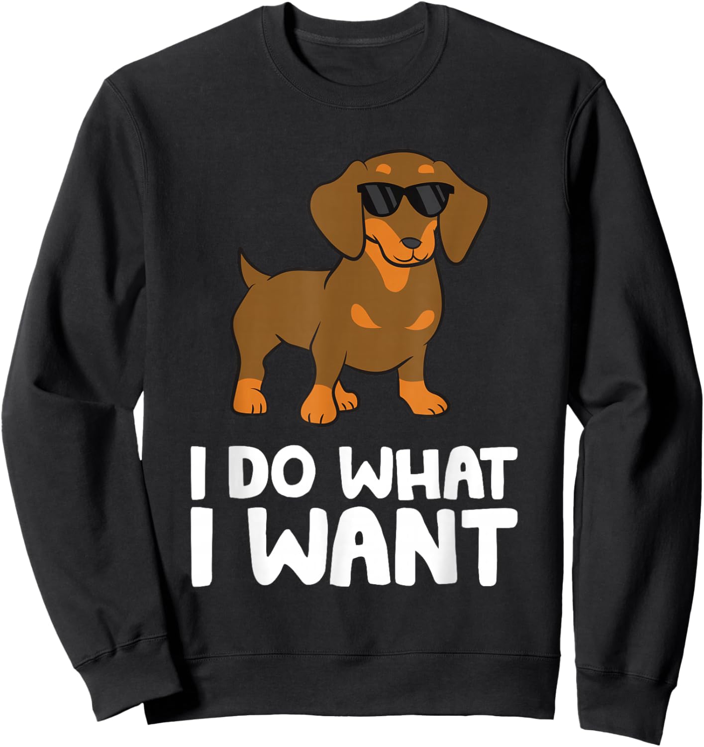 Dachshund Dog I Do What I Want Cute Dachshund Sweatshirt - Sweatshirt | Black