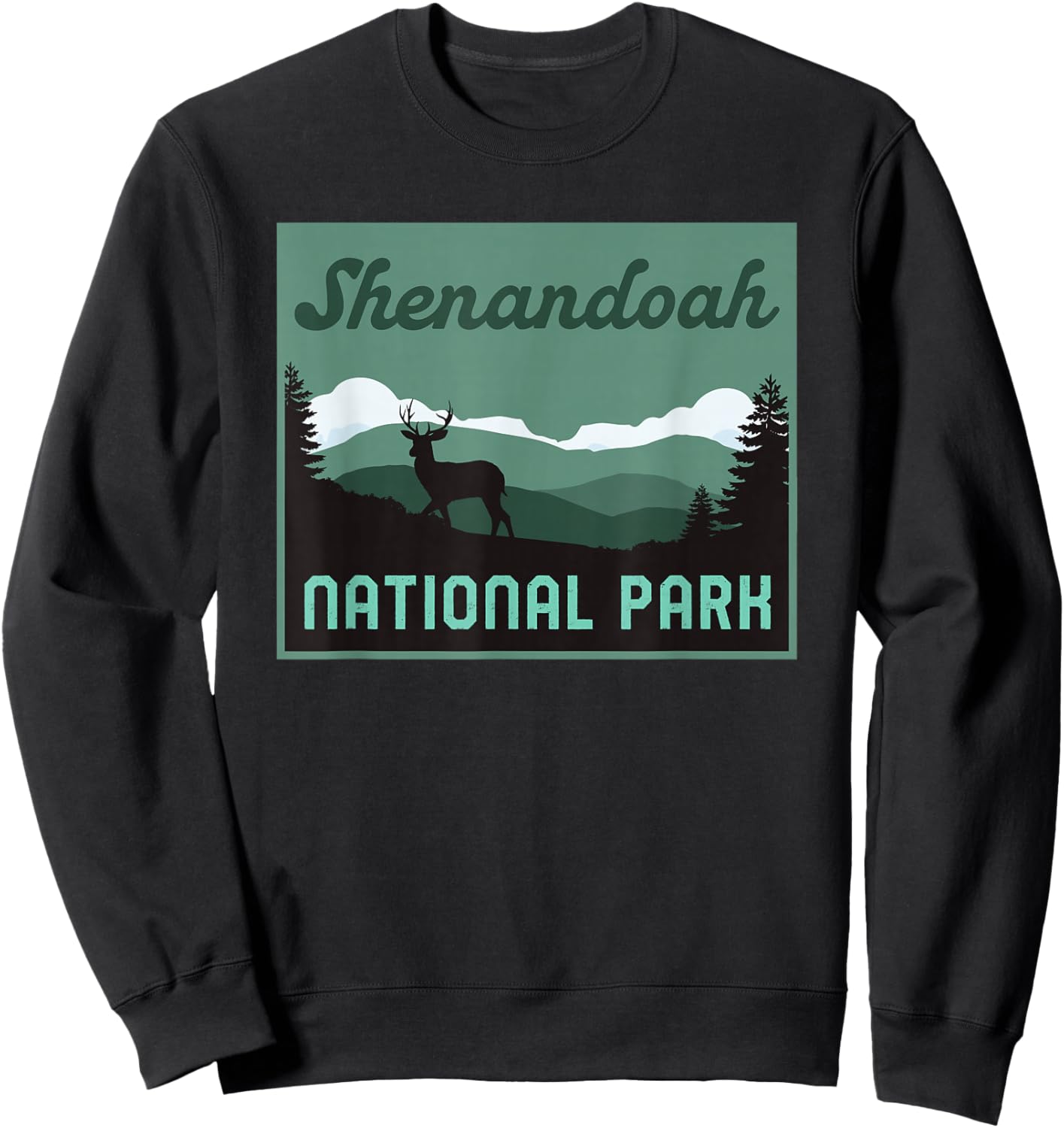 Shenandoah National Park Virginia Vacation Retro Graphic Sweatshirt - Sweatshirt | Black