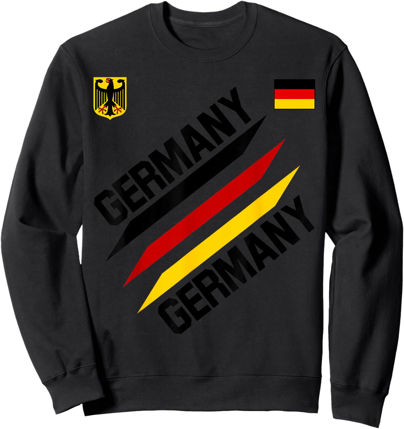 German Football Jersey Soccer Ball Travel Retro Deutschland Sweatshirt - Sweatshirt | Black