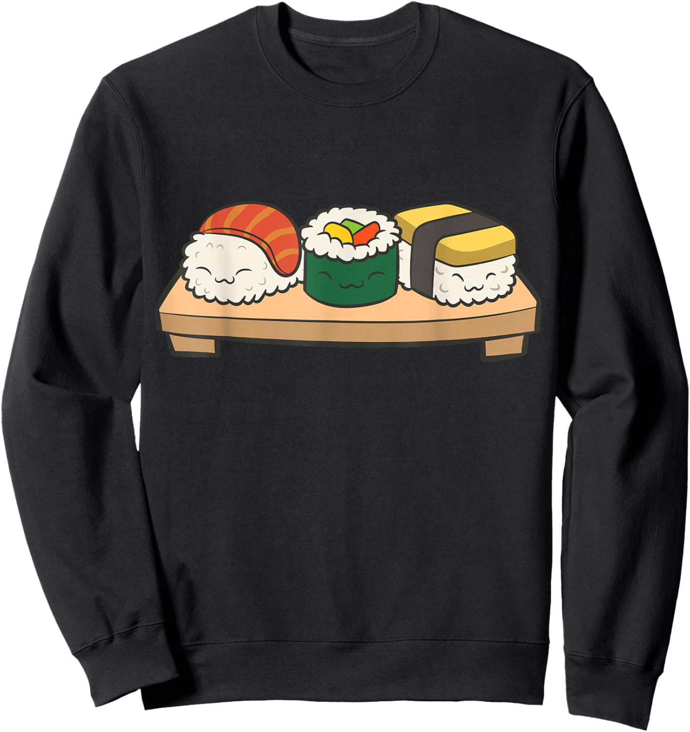 Kawaii Sushi Anime Japanese Food Love Sushi Sweatshirt - Sweatshirt | Black